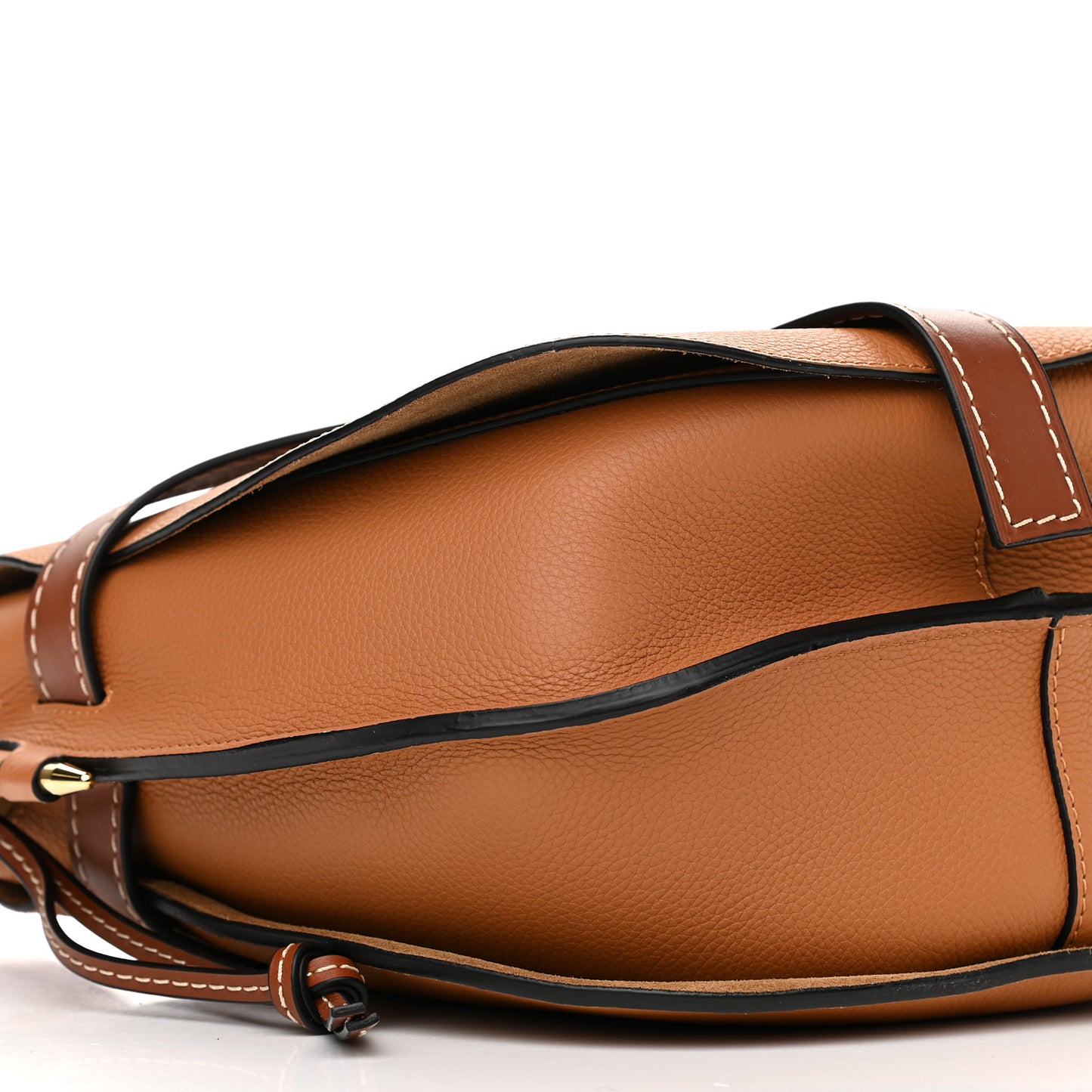 Grained Calfskin Gate Crossbody Bag Caramel Pecan