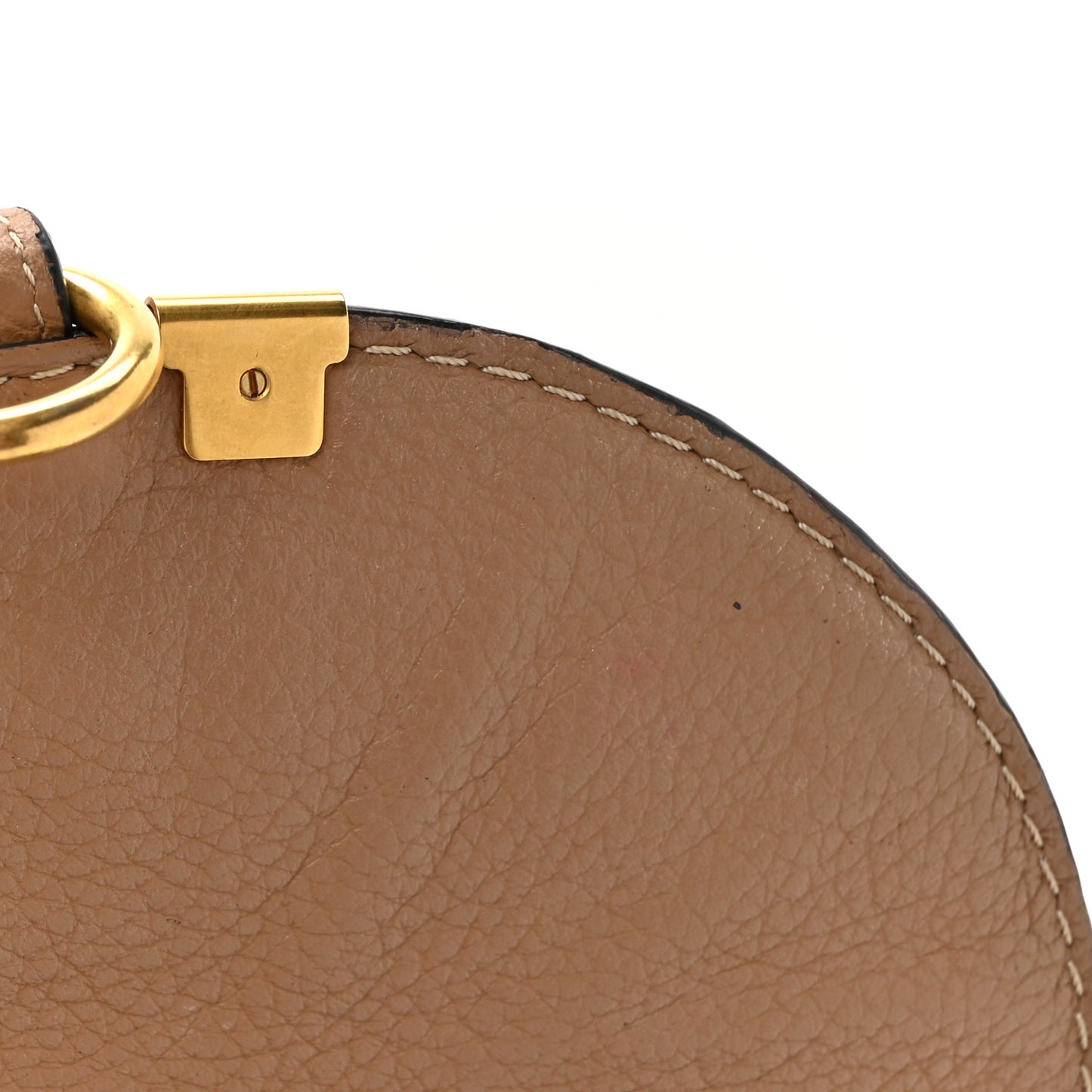 Grained Calfskin Small Marcie Saddle Bag Nut
