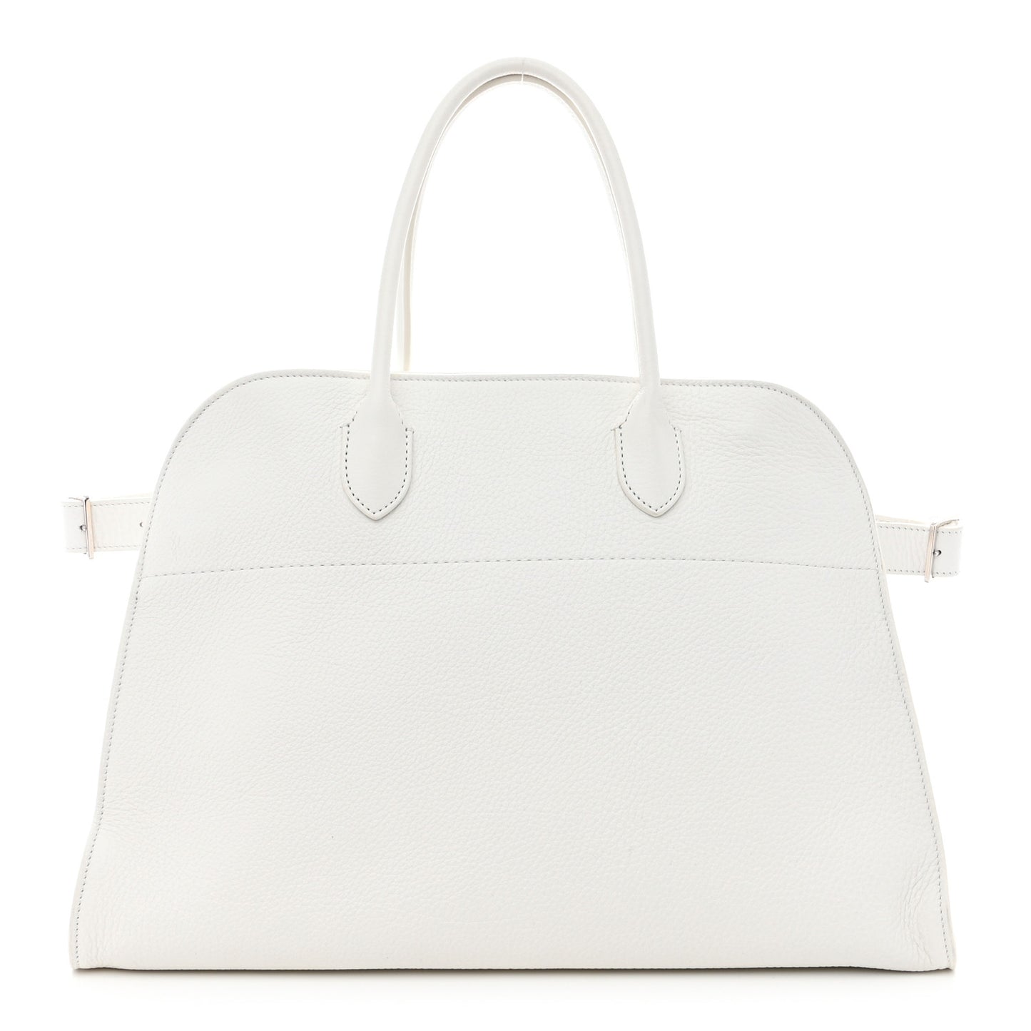 Matte Grained Calfskin Soft Margaux 15 White