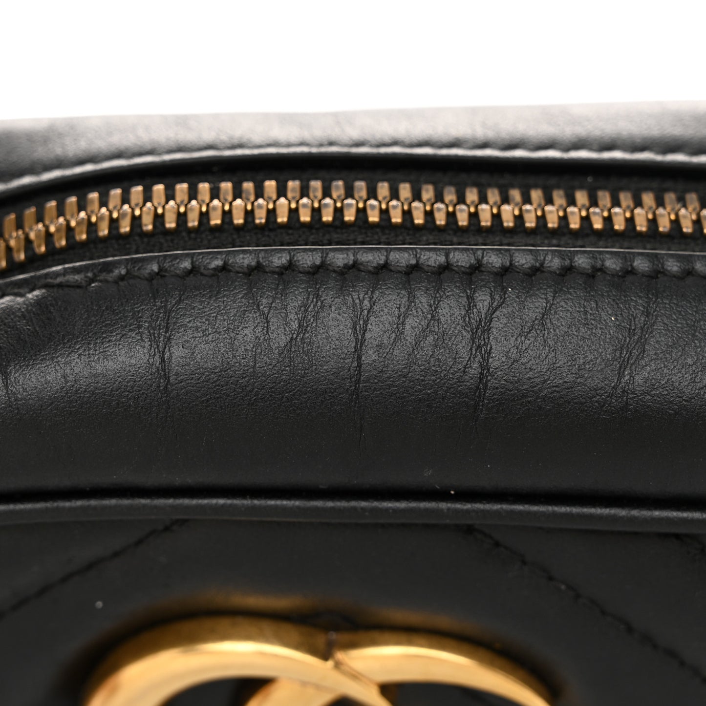Calfskin Matelasse Small GG Marmont Chain Shoulder Bag Black