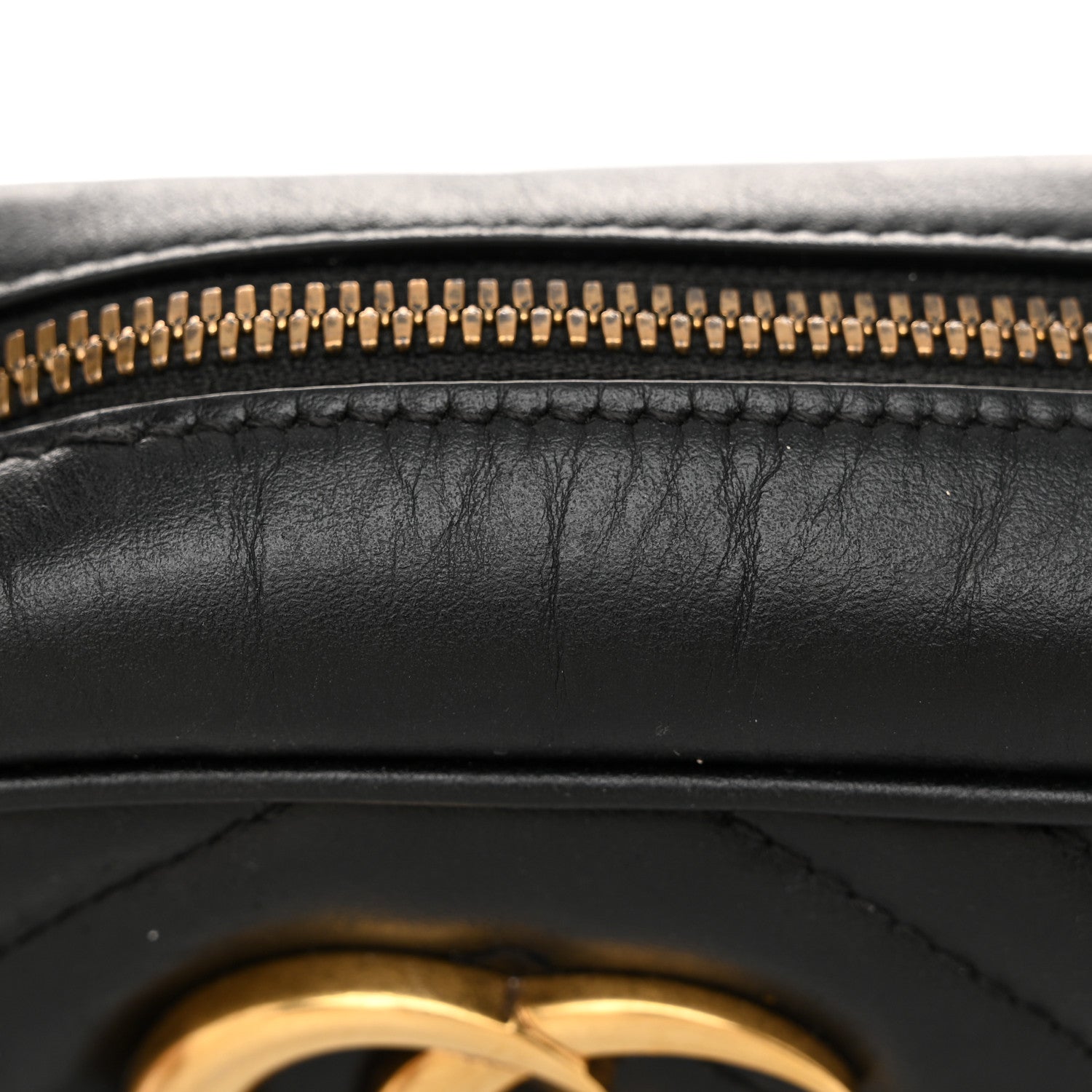 Gucci Calfskin Matelasse Small GG Marmont Chain Shoulder Bag Black 11 of 11