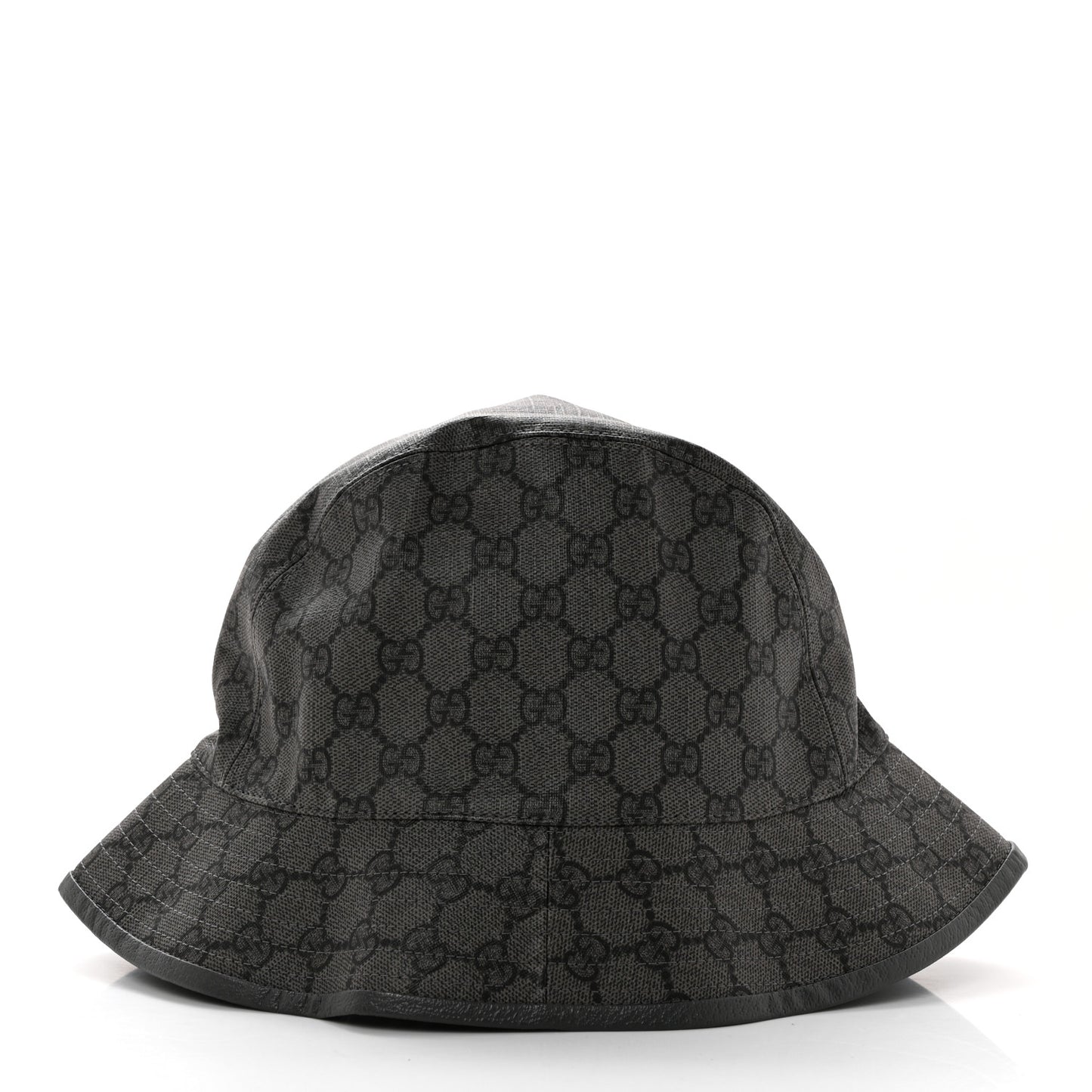 GG Supreme Monogram Textured Dollar Calfskin GG Blackie Fedora Hat L Grey Black Graphite