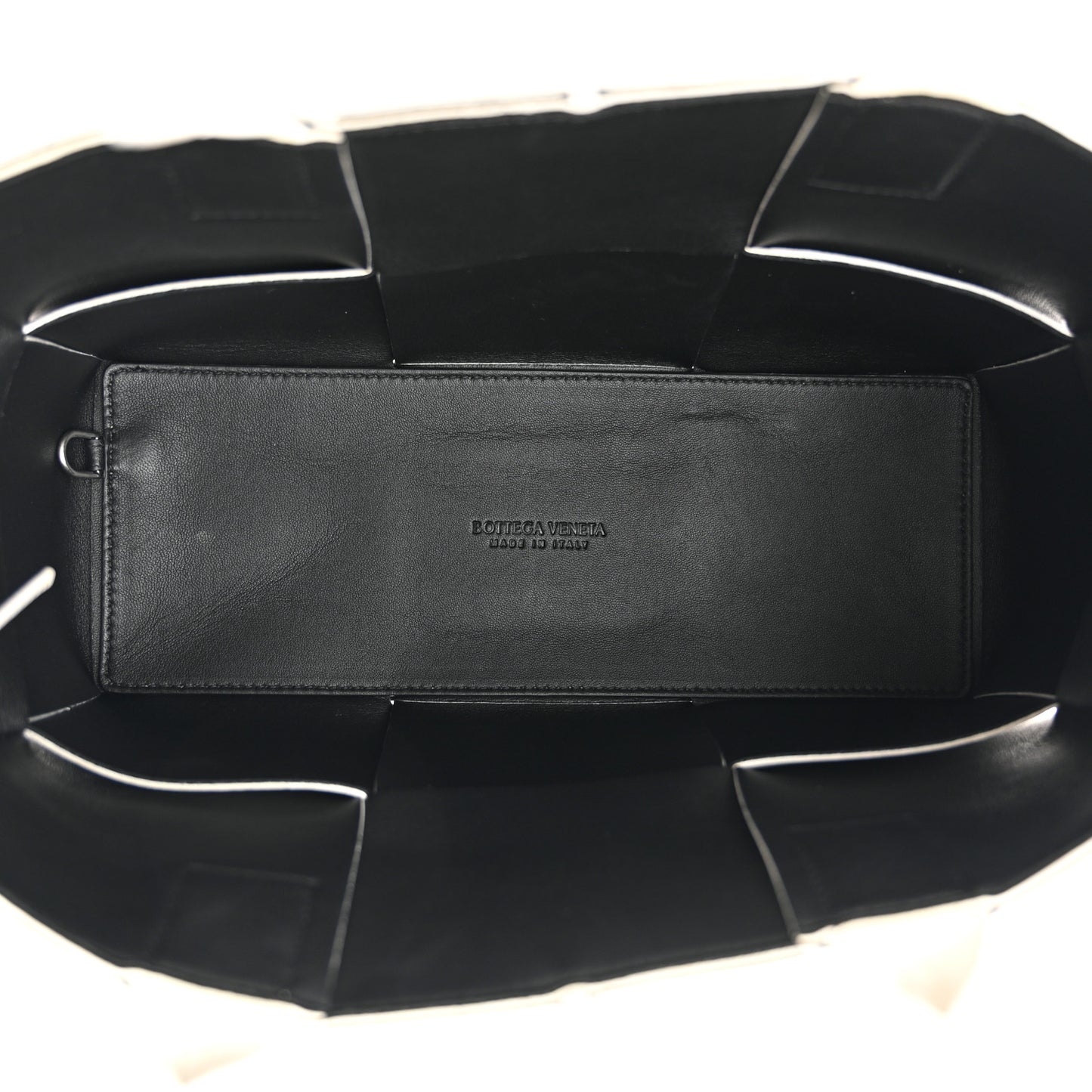 Nappa Maxi Intrecciato Medium Arco Tote Chalk Black