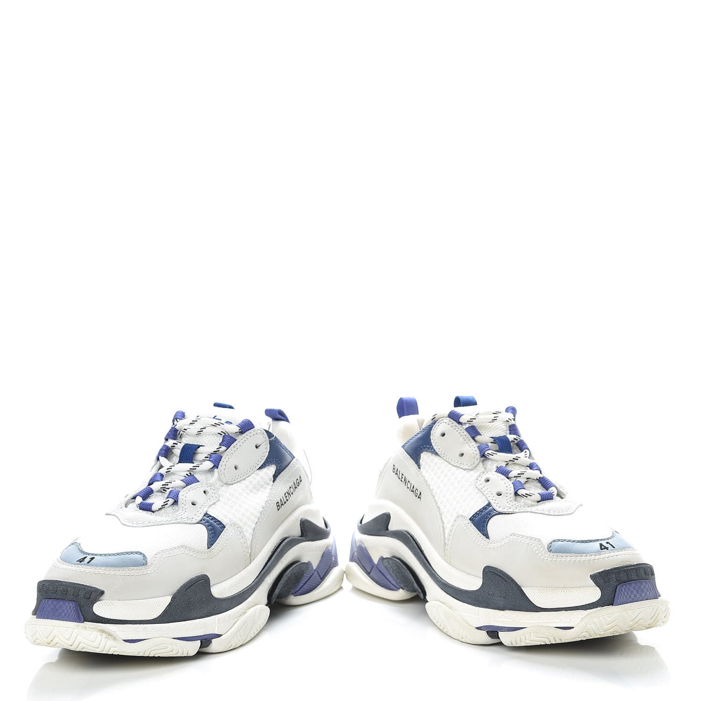 Fabric Mesh Mens Triple S Sneakers 41 White Blue Violet
