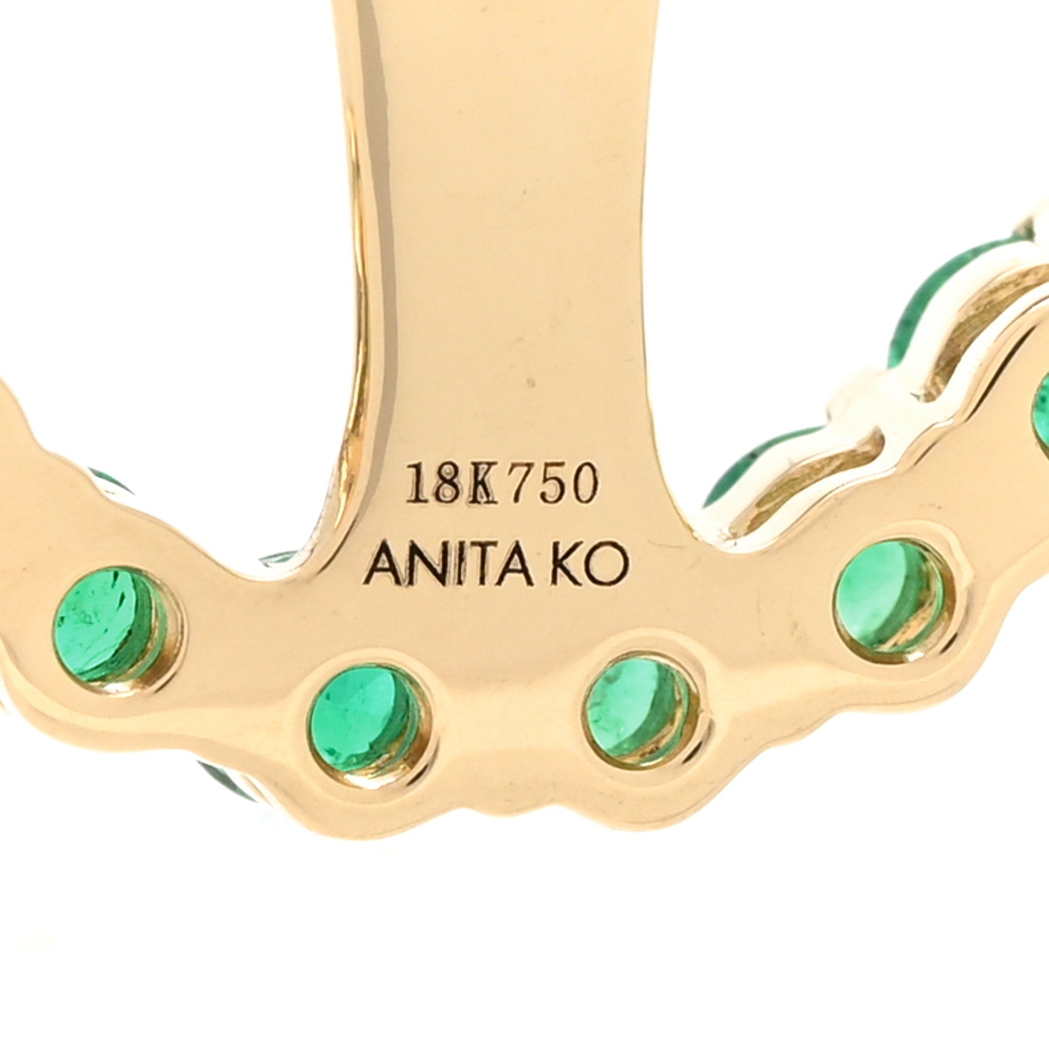 Anita Ko 18K Yellow Gold Emerald Ear Jacket Stud Earrings 4 of 6