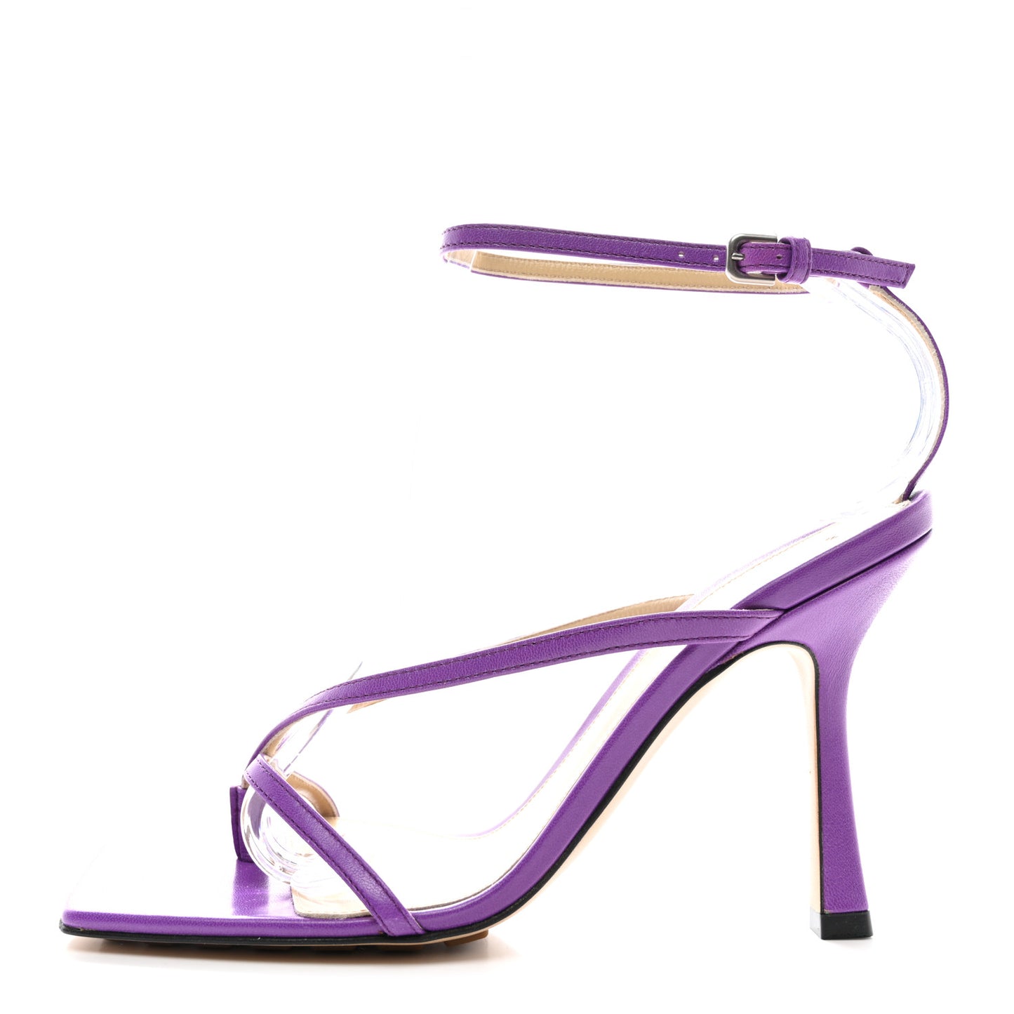 Lambskin Stretch Multi Strap 90mm Sandals 36.5 Amaranth