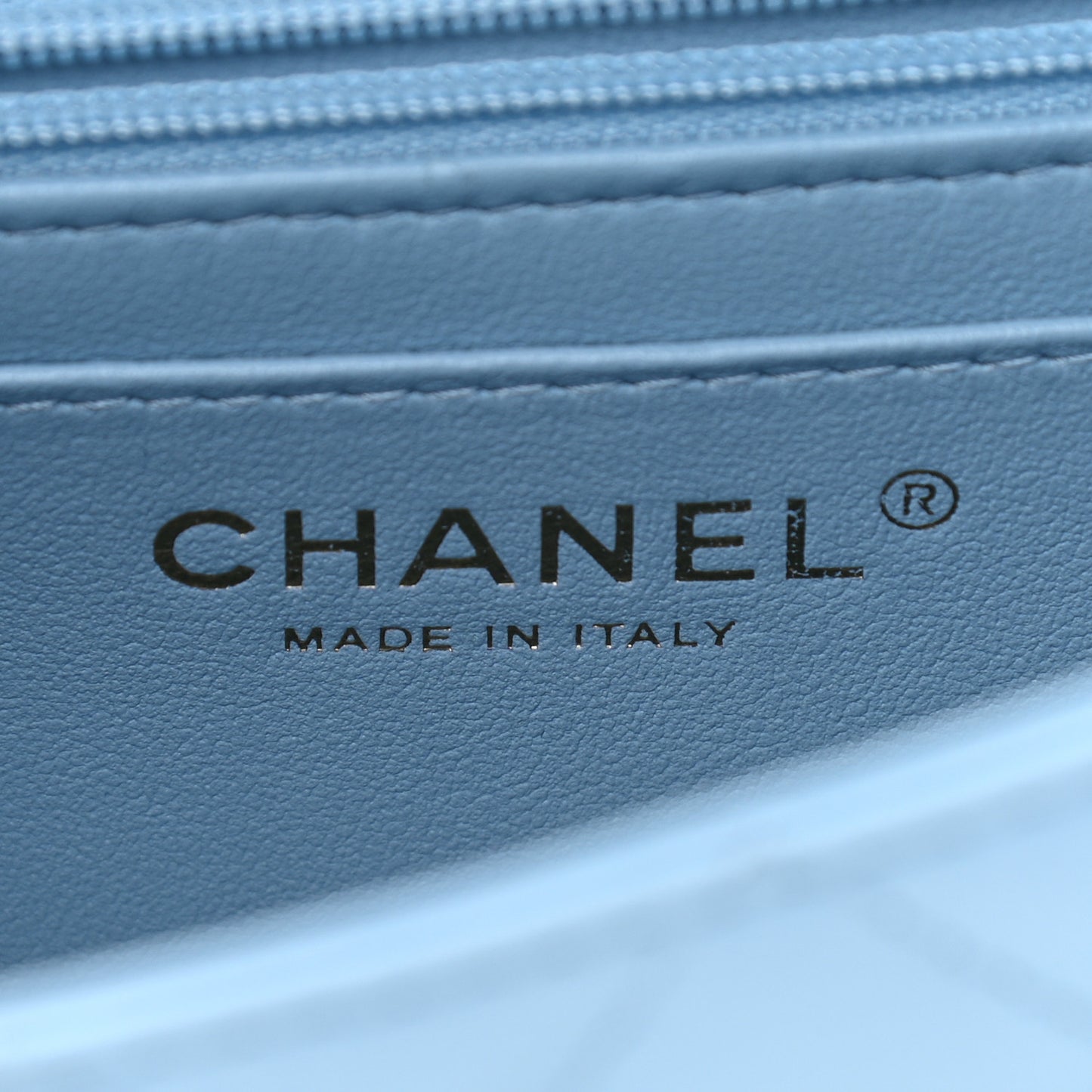 Lambskin Quilted Mini Rectangular Flap Light Blue