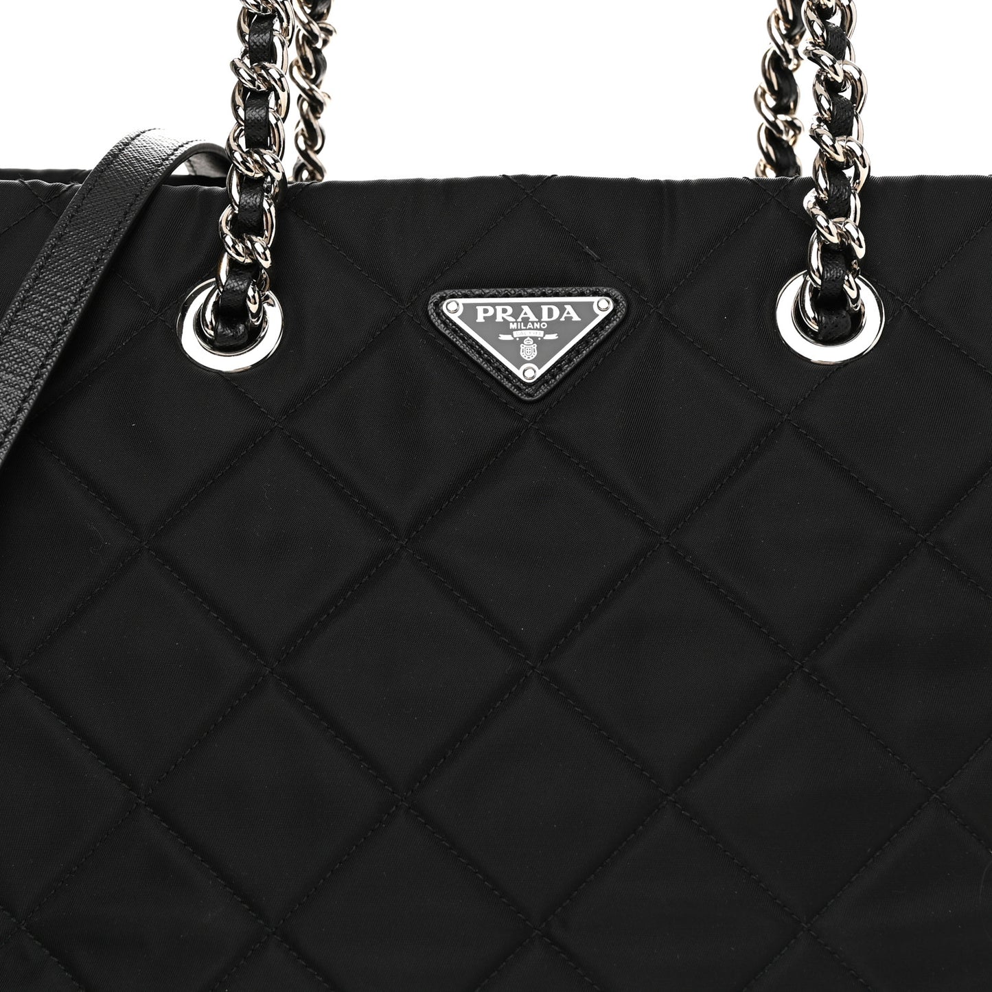 Nylon Tessuto Impuntu Quilted Tote Black