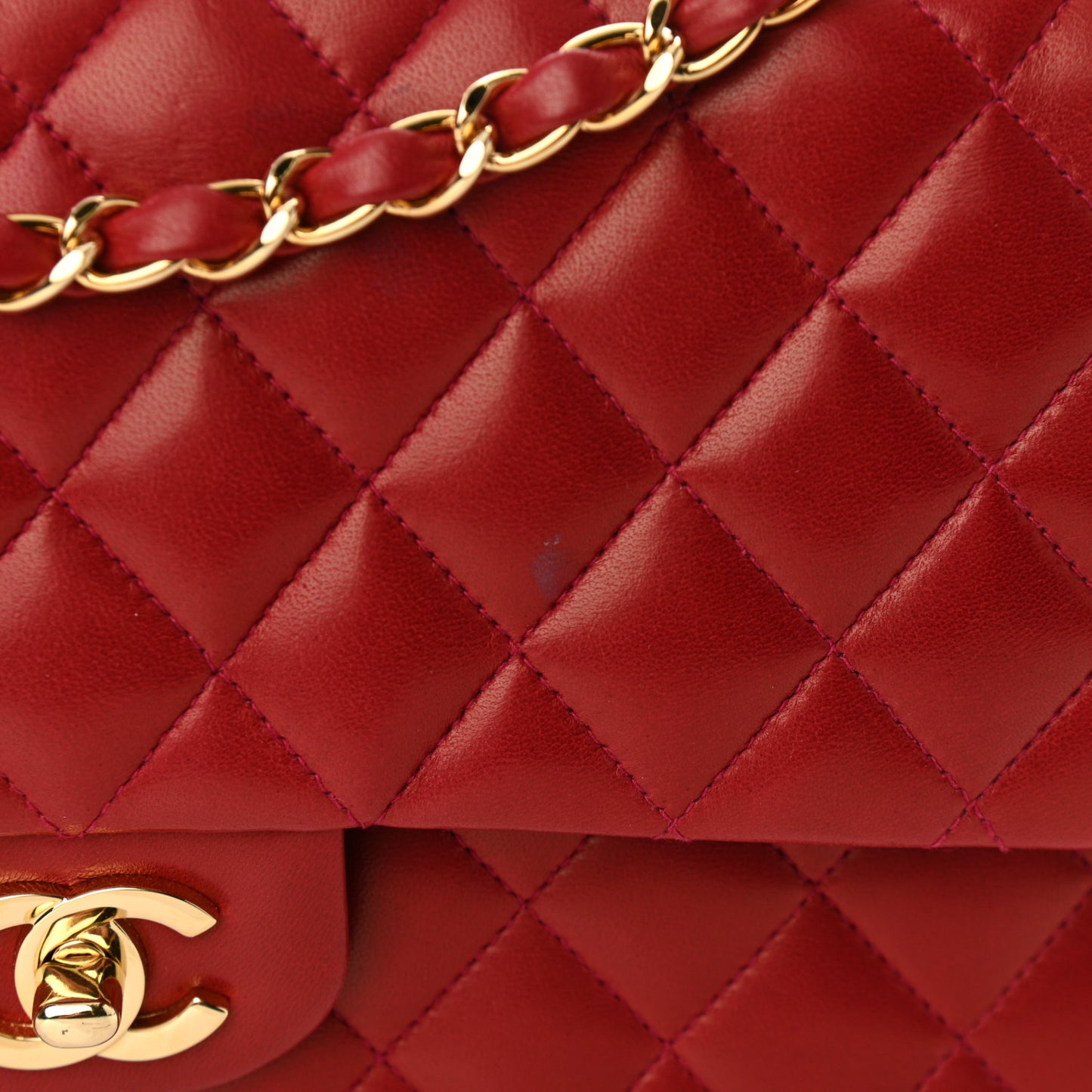 Lambskin Quilted Medium Double Flap Dark Bordeaux