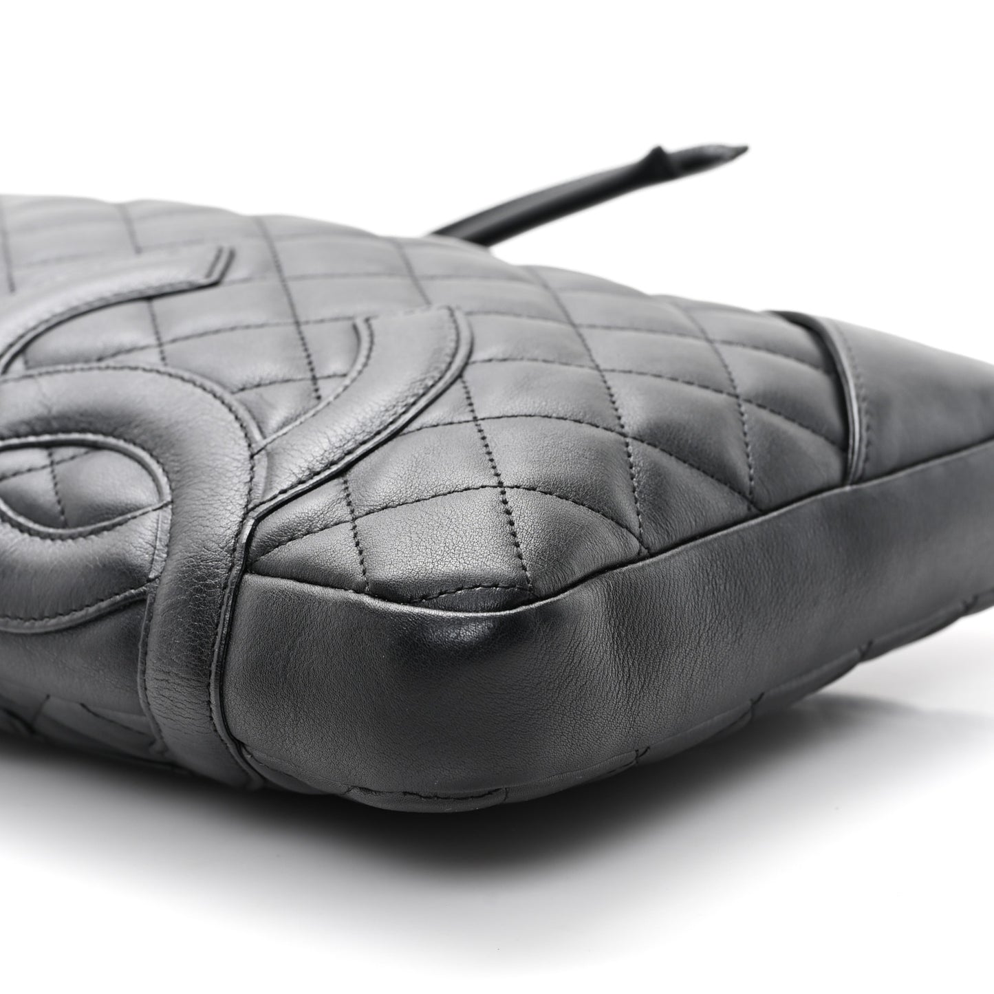 Calfskin Quilted Medium Cambon Messenger Black