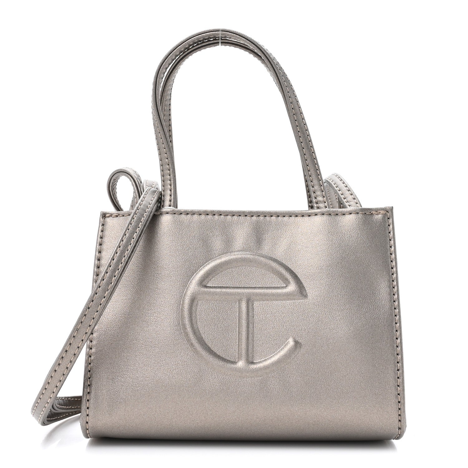 Telfar Metallic Vegan Leather Small Shopping Bag Bronze 1 of 9