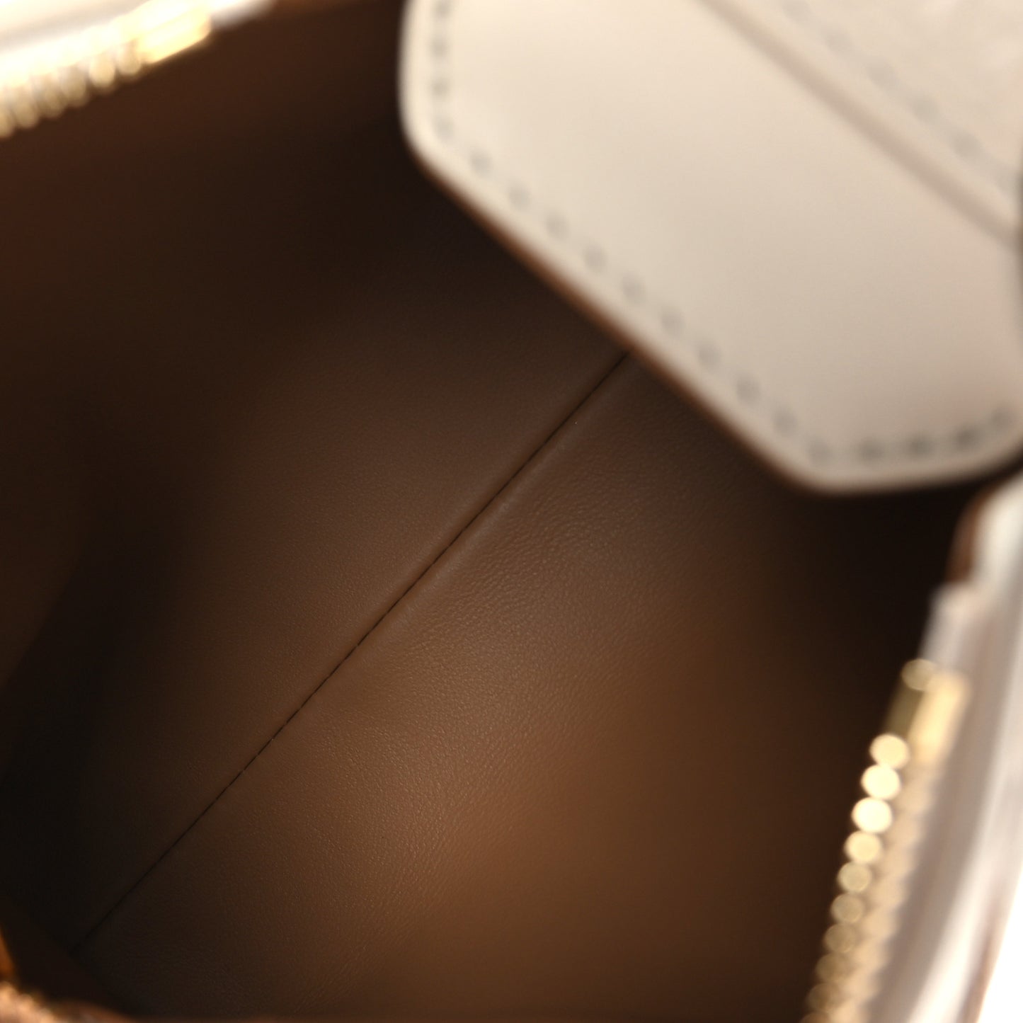 Lambskin Malletage Side Trunk PM Creme Noisette