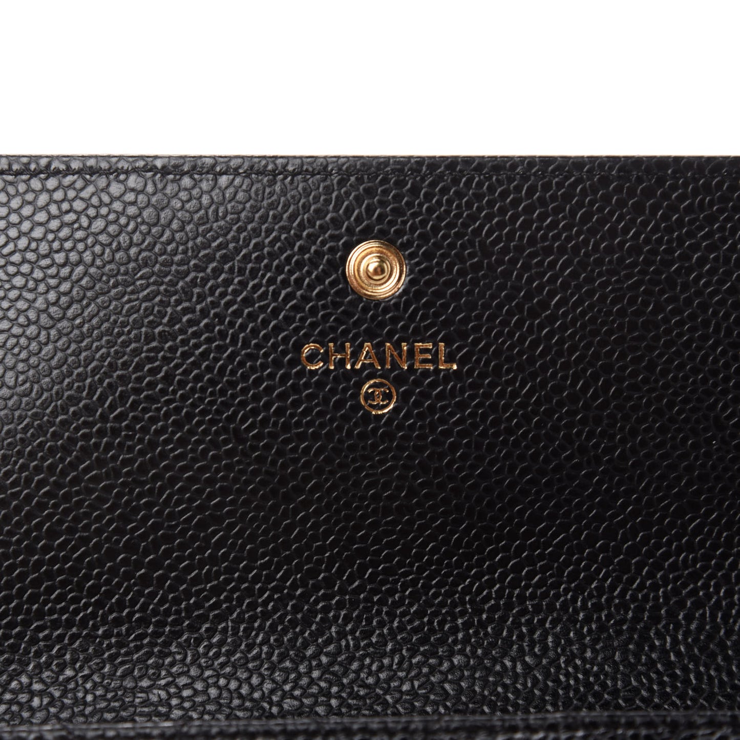 Caviar Quilted Large Gusset Flap Wallet Black