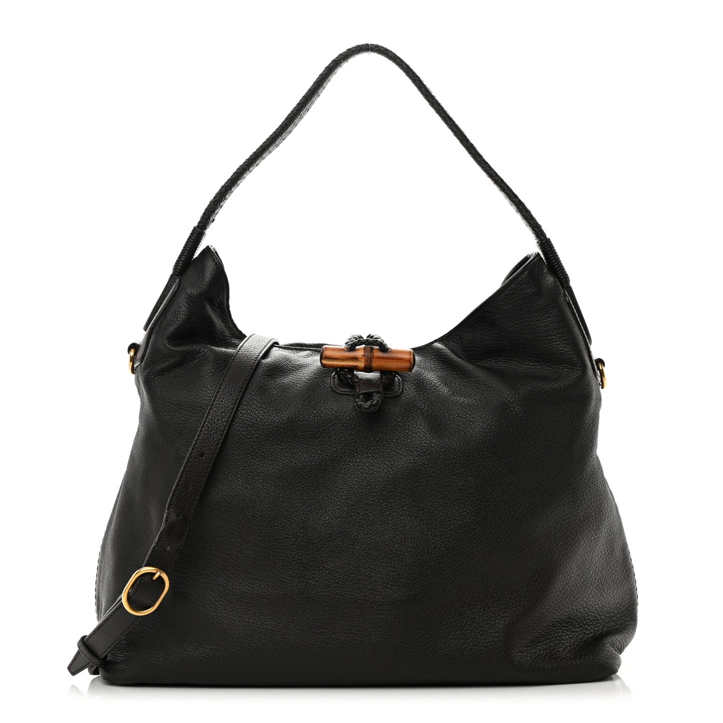 Deerskin Large Hip Bamboo Hobo Dark Cocoa