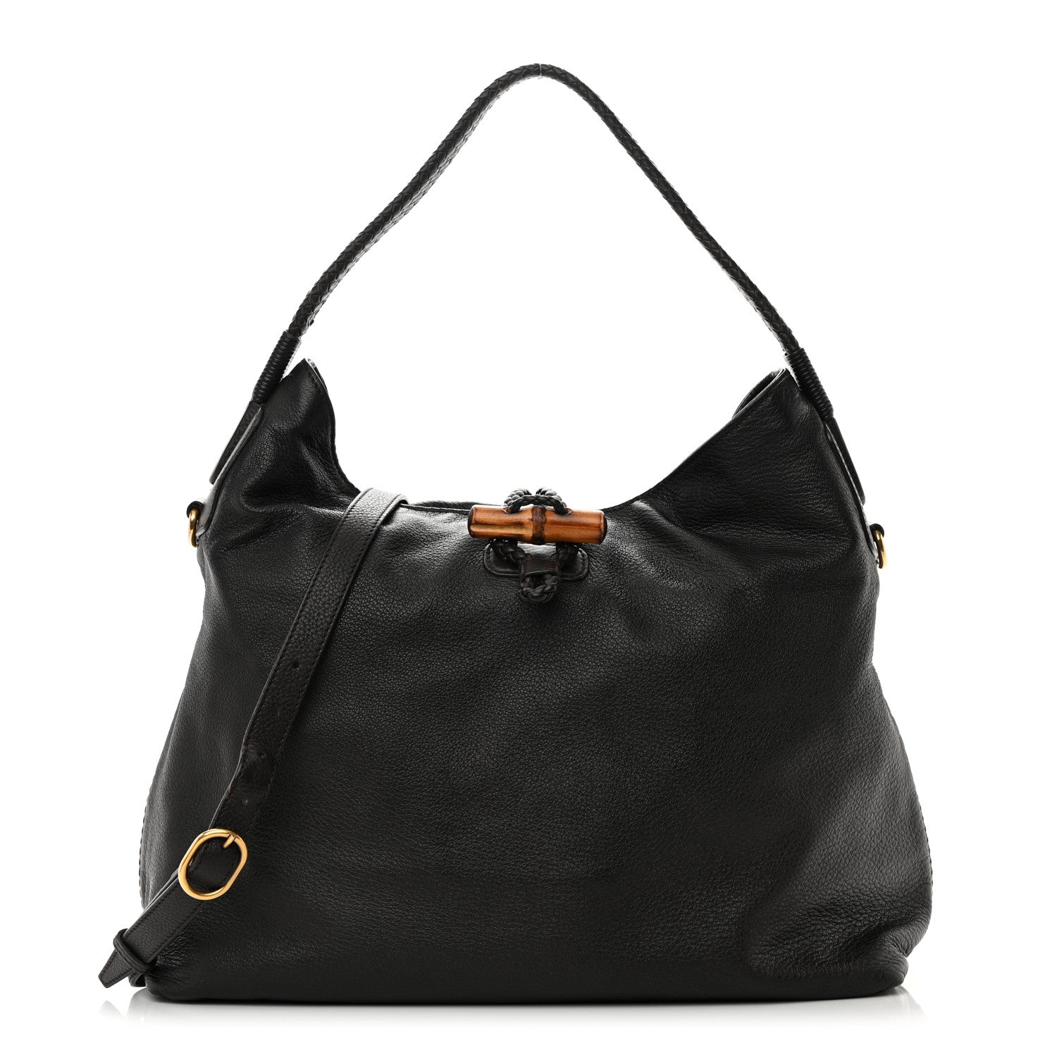 Gucci Deerskin Large Hip Bamboo Hobo Dark Cocoa 1 of 28