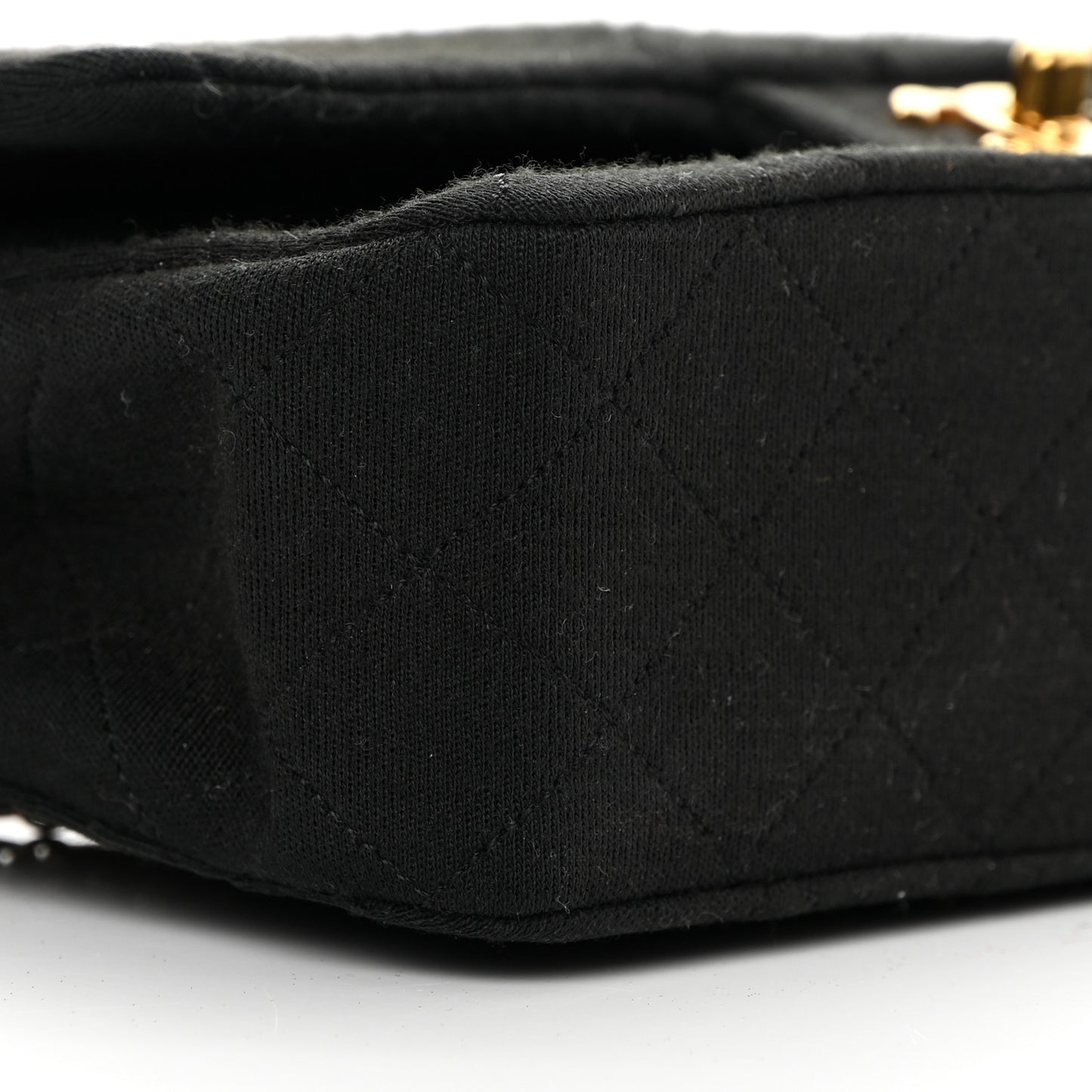 Jersey Quilted Small Double Flap Black