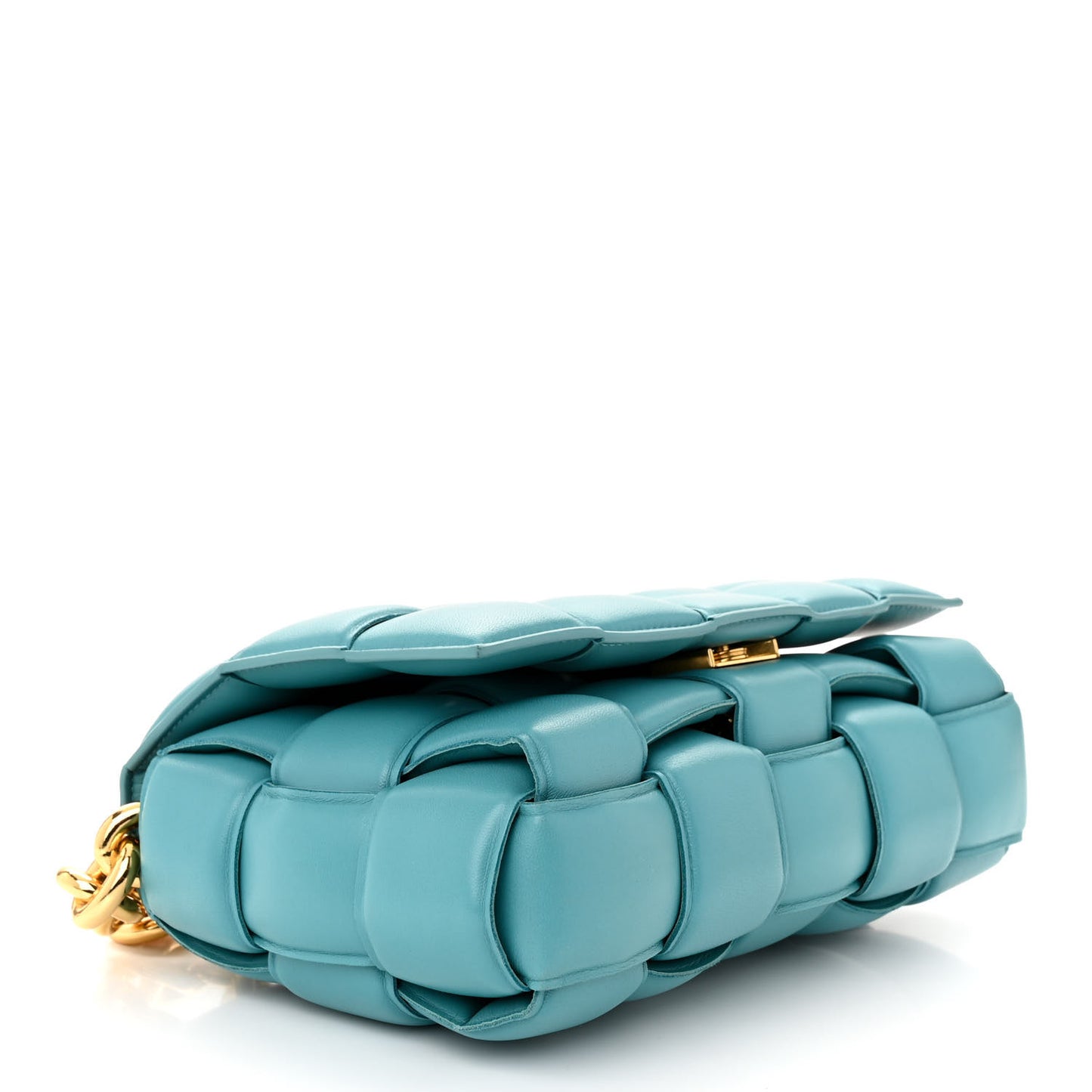 Lambskin Maxi Intreccio Padded Chain Cassette Crossbody Bag Mallard