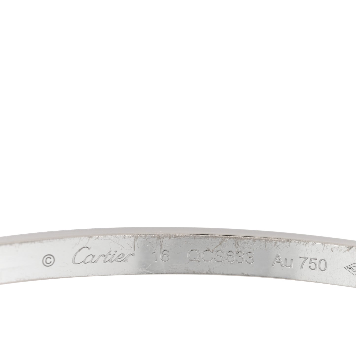 18K White Gold 6 Diamond Small LOVE Bracelet 16