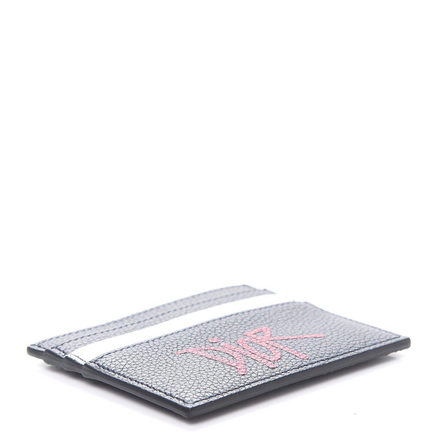X SHAWN STUSSY Grained Calfskin Ox Head Card Holder Navy Blue