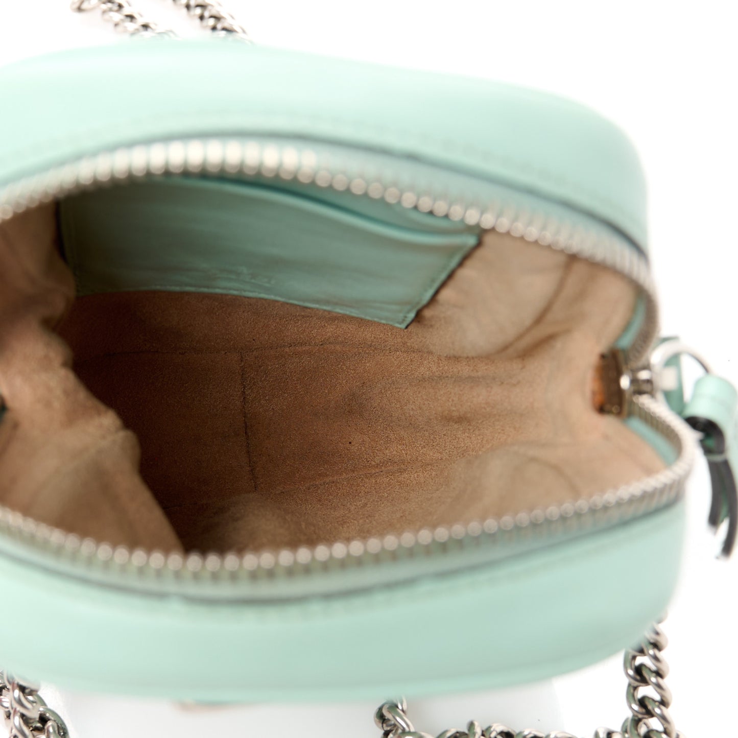 Calfskin Matelasse Mini GG Marmont Crossbody Bag Water Green
