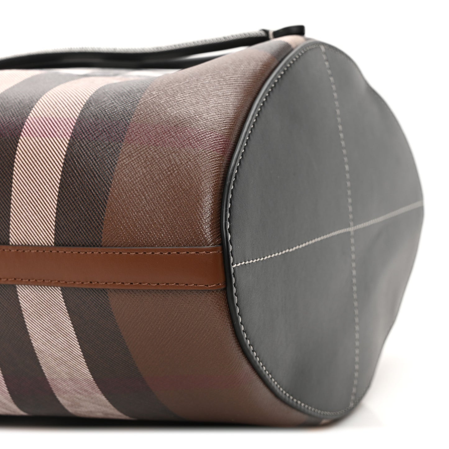 Giant Check Calfskin TB Mini Bucket Bag Dark Birch