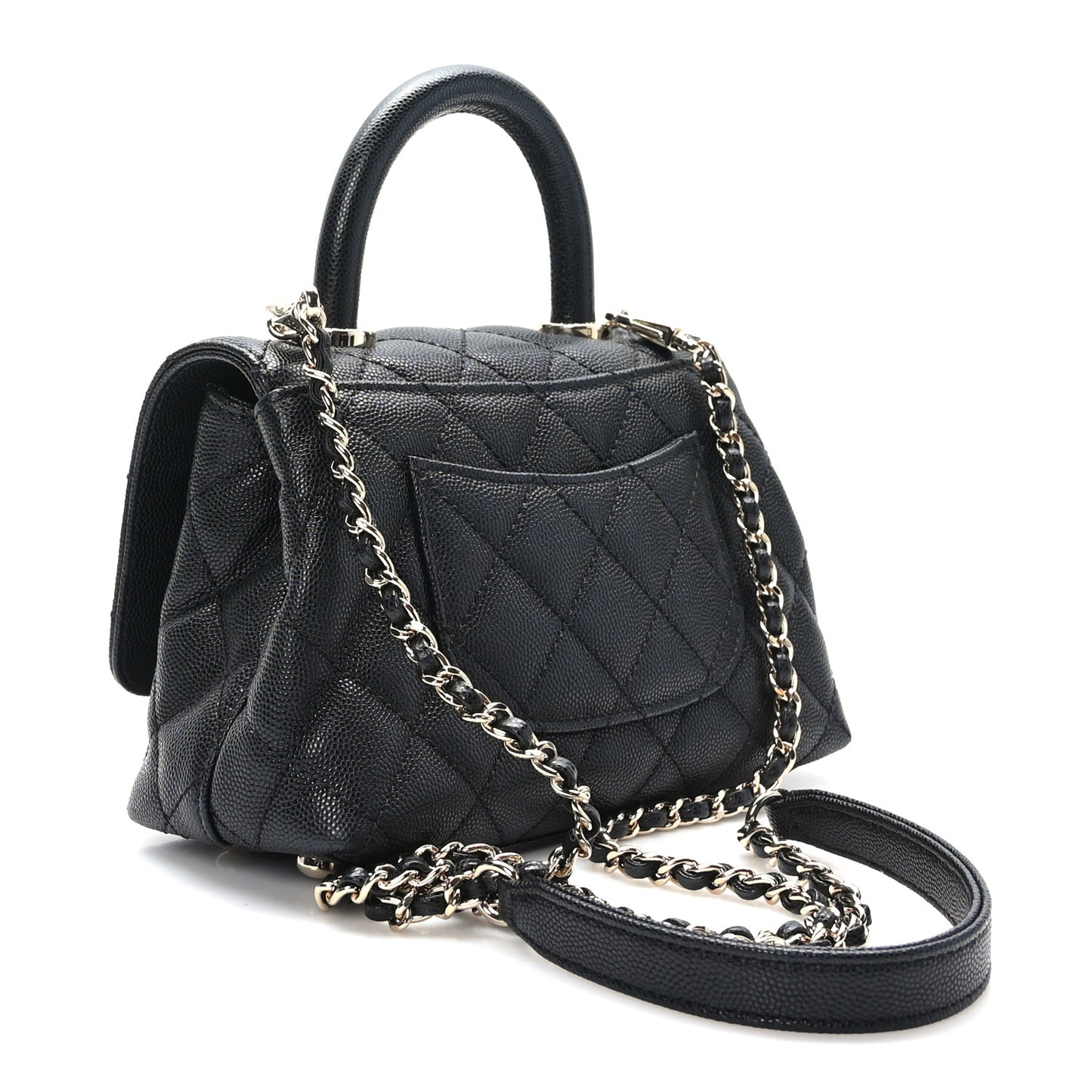 Caviar Quilted Extra Mini Coco Handle Flap Black