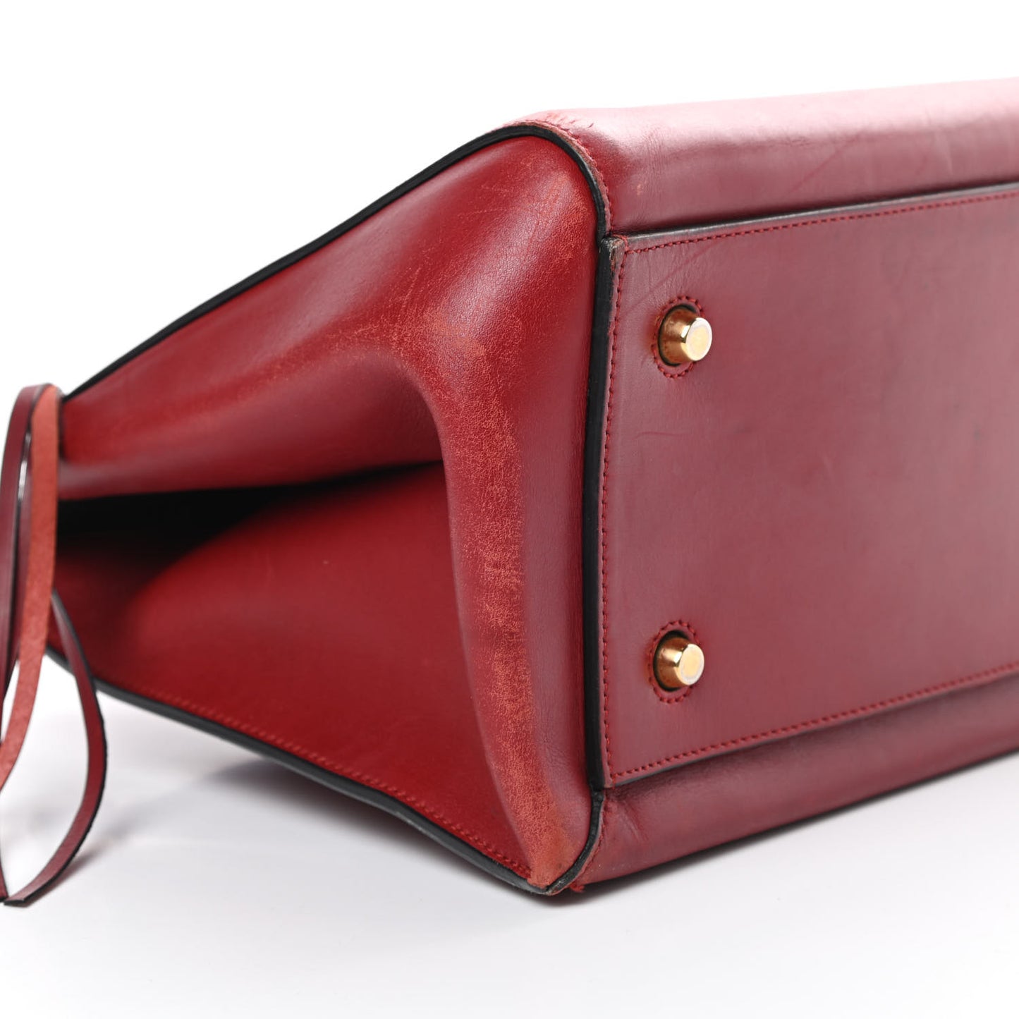 Smooth Calfskin Medium Edge Shoulder Bag Red