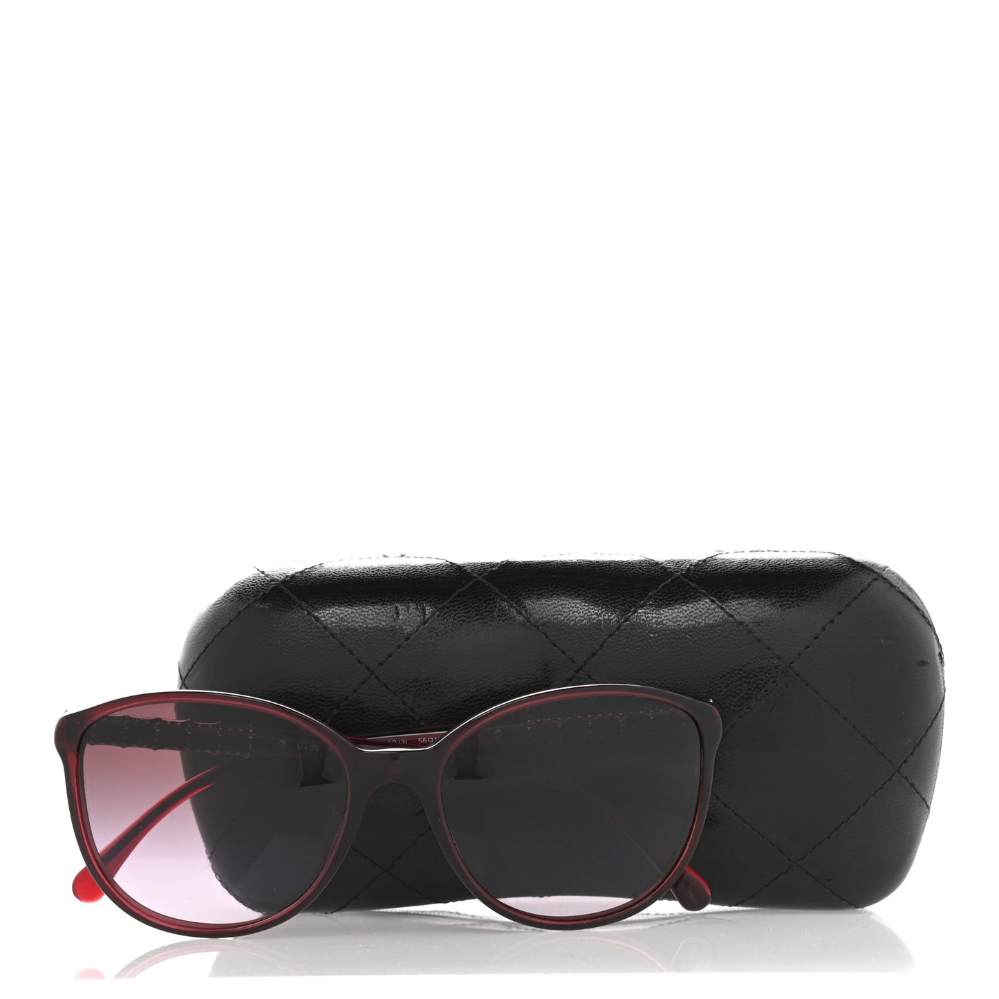Acetate Studded Cat Eye Sunglasses 5207 Red