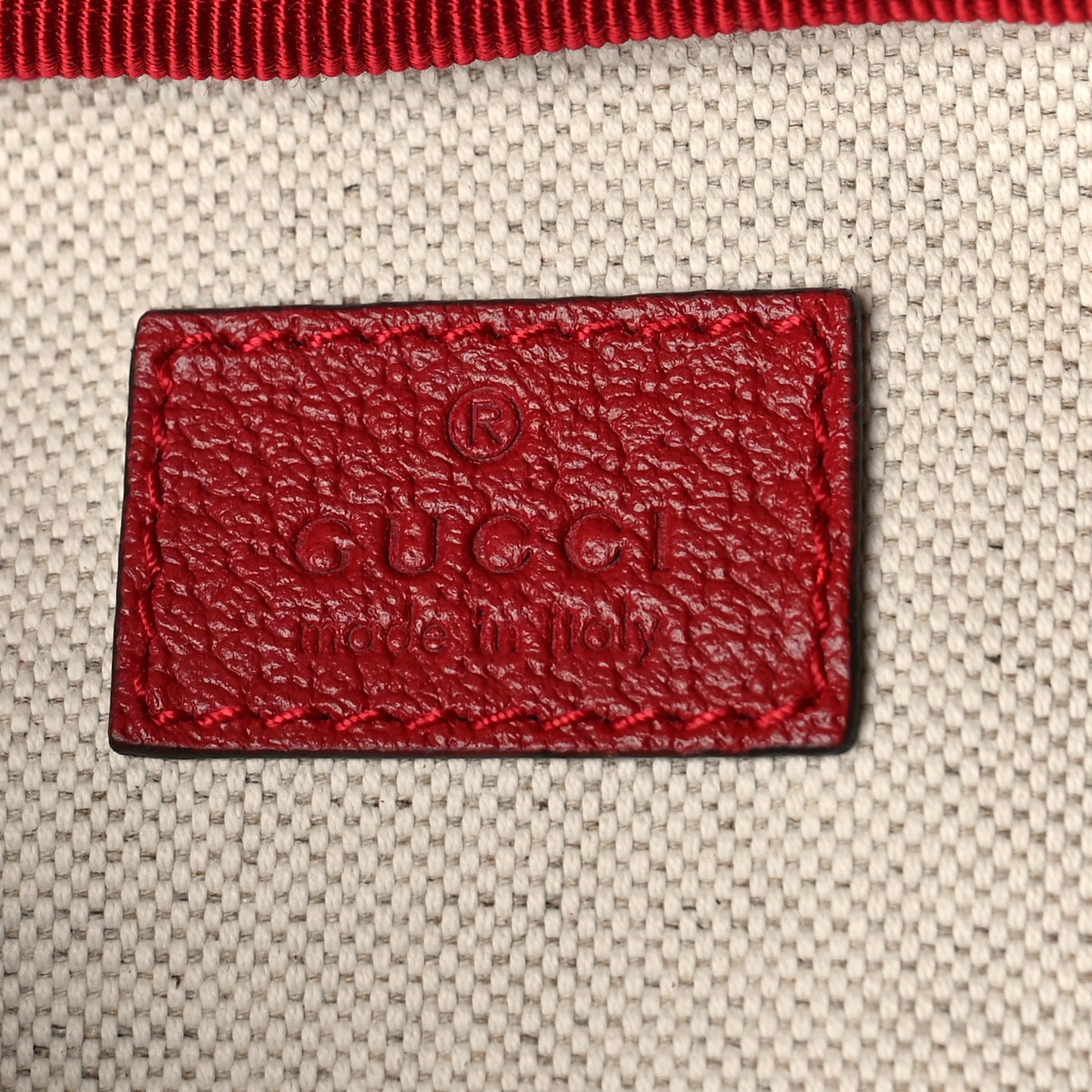 Grained Calfskin Medium Ophidia Double Buckle Backpack Red