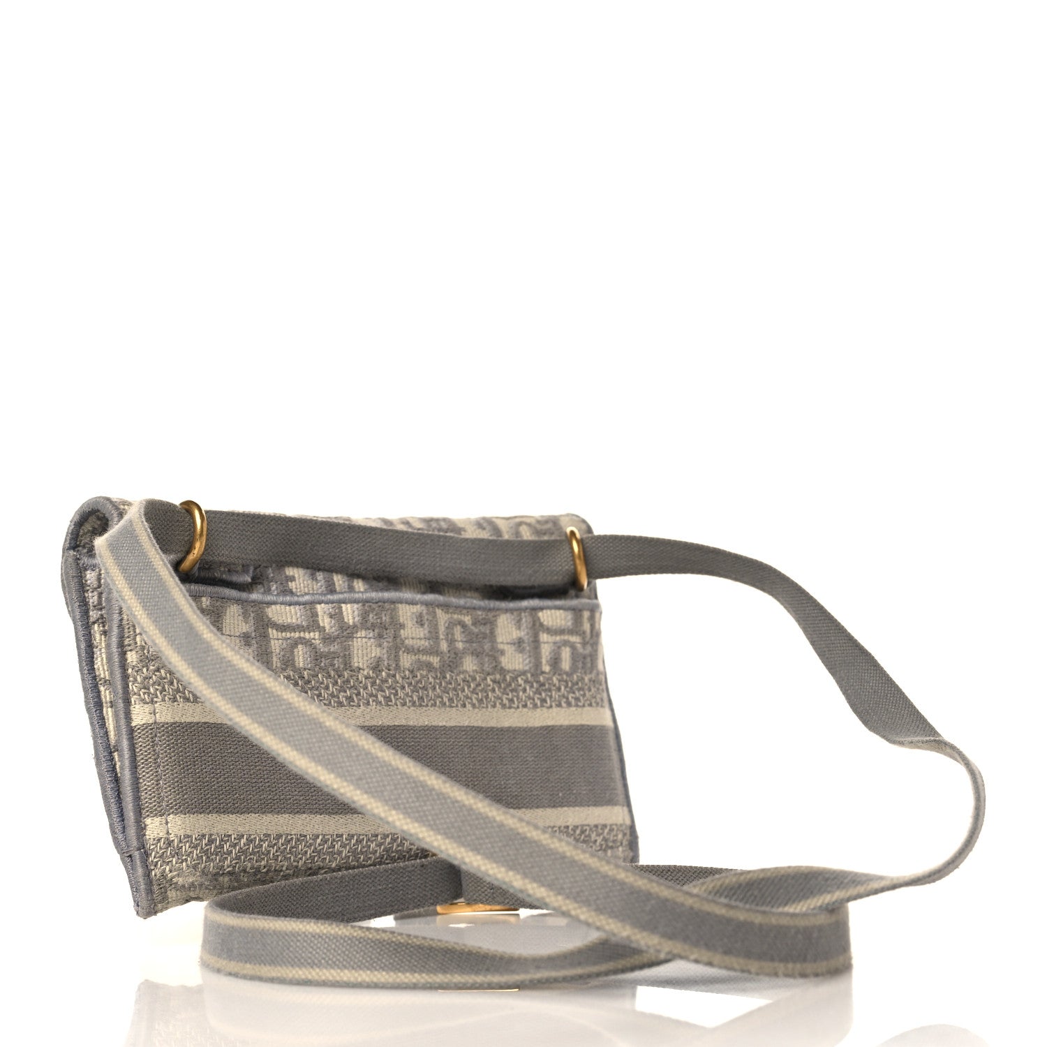 Christian Dior Oblique Slim Saddle Pouch Grey 3 of 9