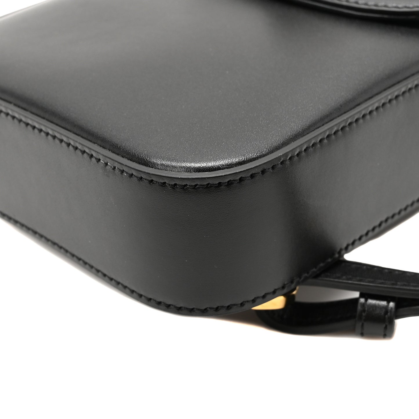 Calfskin Mini Bamboo Top Handle 3 Way Shoulder Bag Black