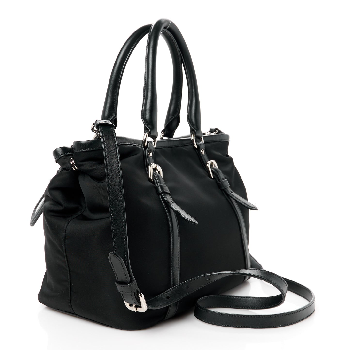 Tessuto Nylon Soft Calf Tote Black