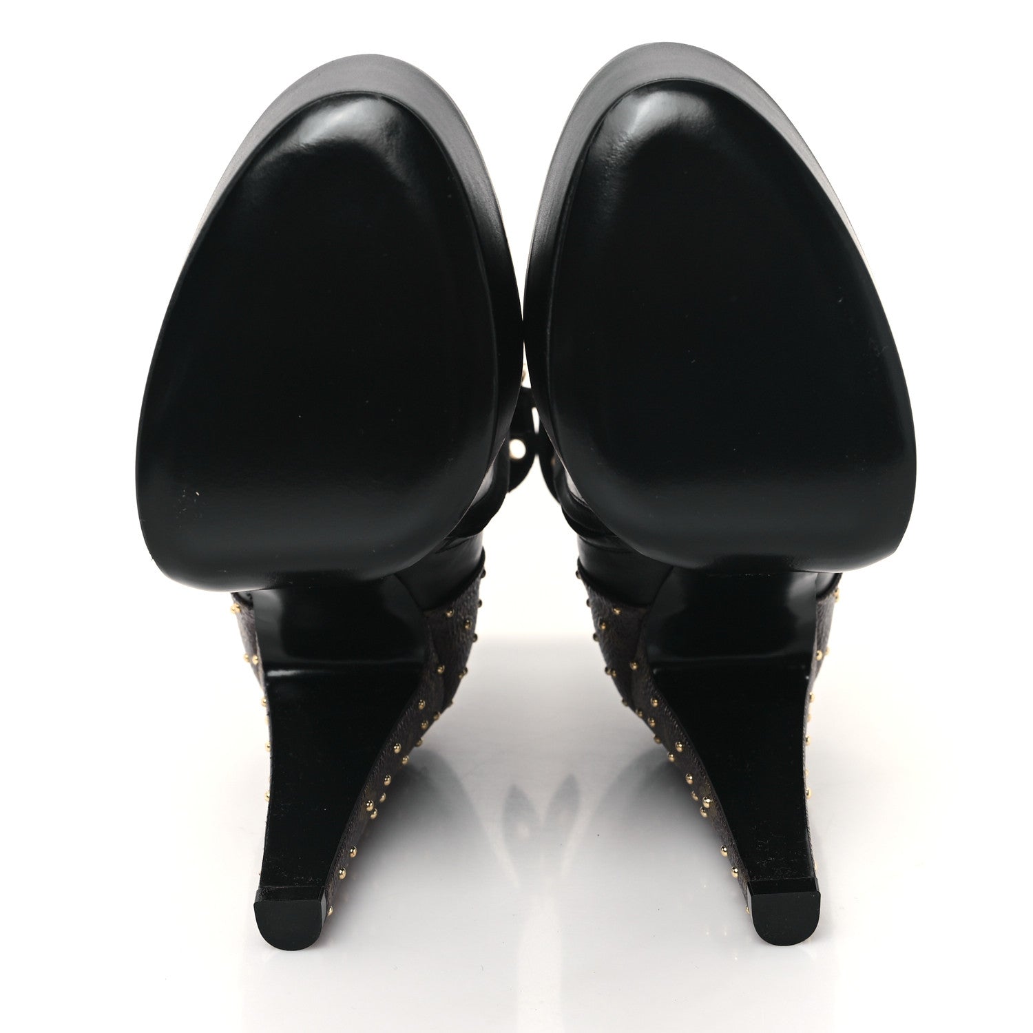 Louis Vuitton Soft Calfskin Monogram Afterglow Platform Ankle Boots 37 Black 6 of 10