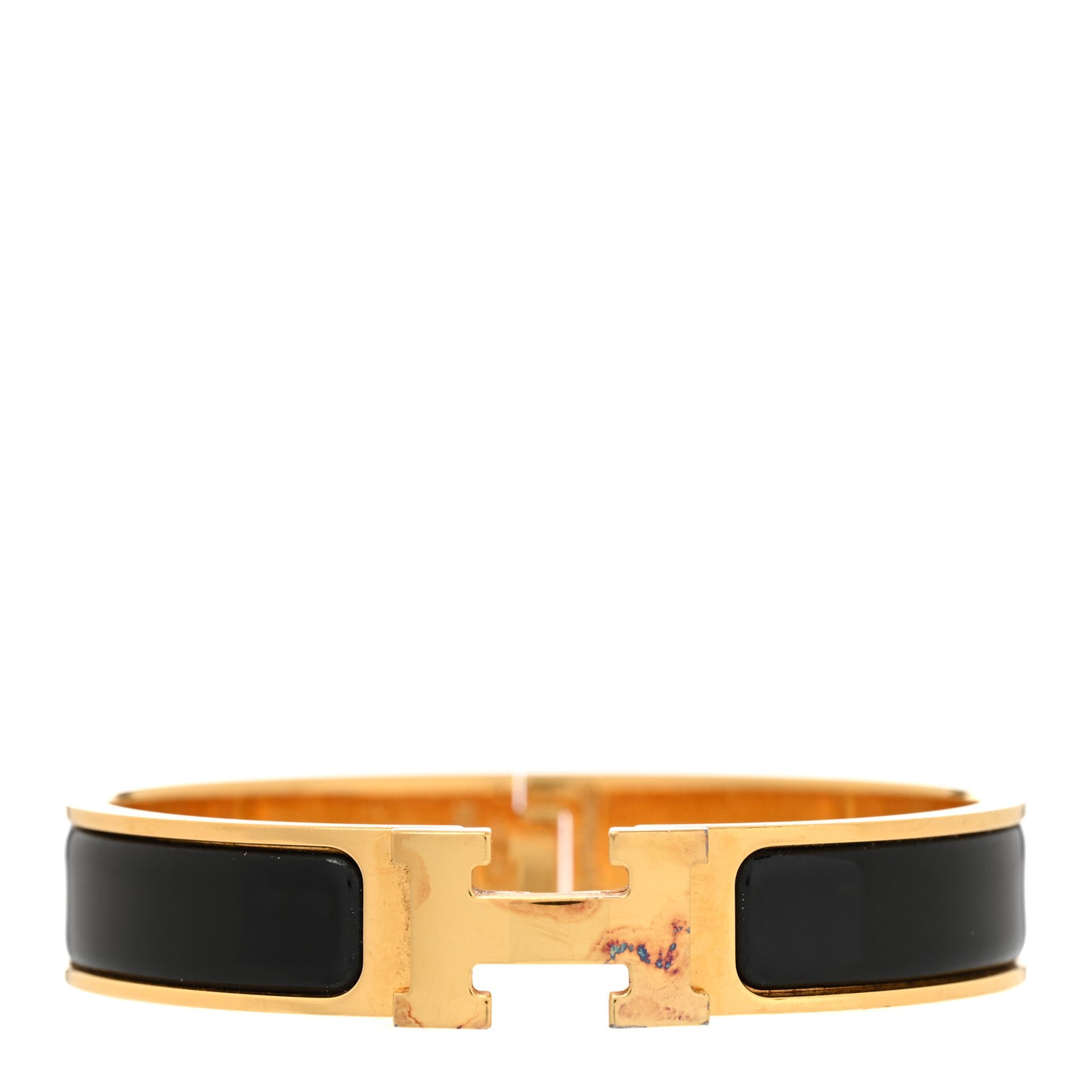 Enamel Narrow Clic Clac H Bracelet GM Black