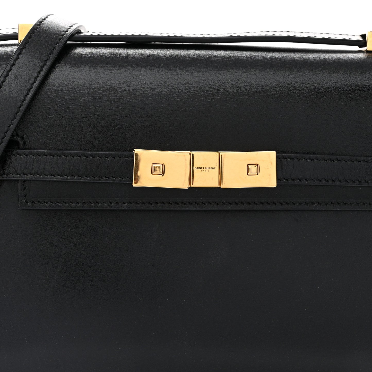 Smooth Calfskin Mini Manhattan Shoulder Bag Black