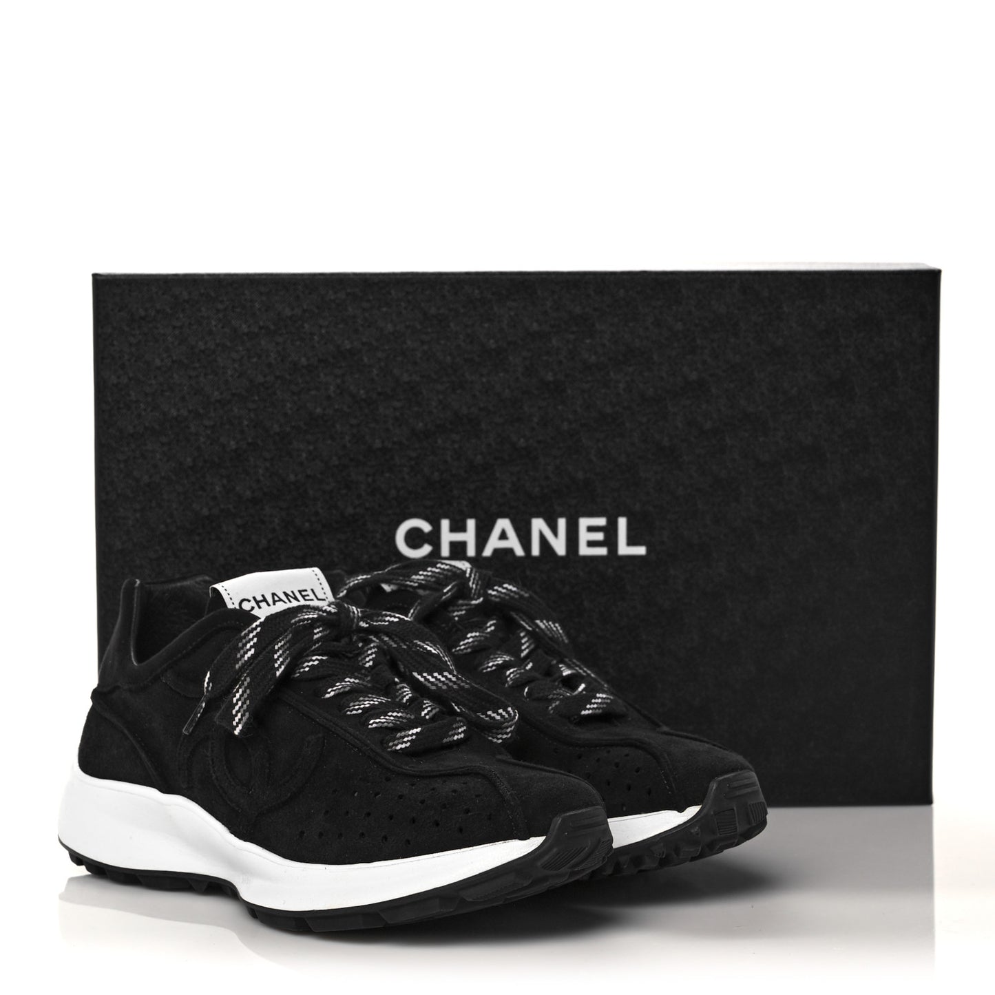 Suede Goatskin CC Sneakers 36.5 Black