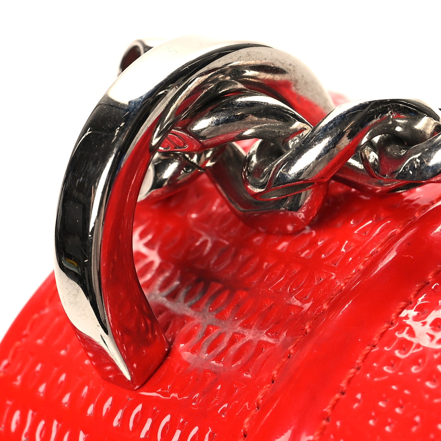 Patent Micro-Cannage Medium Diorama Flap Bag Red