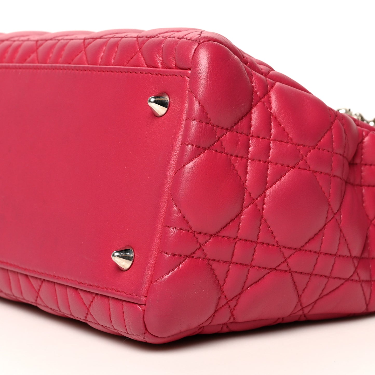 Lambskin Cannage Medium Pearl Lady Dior Dark Pink