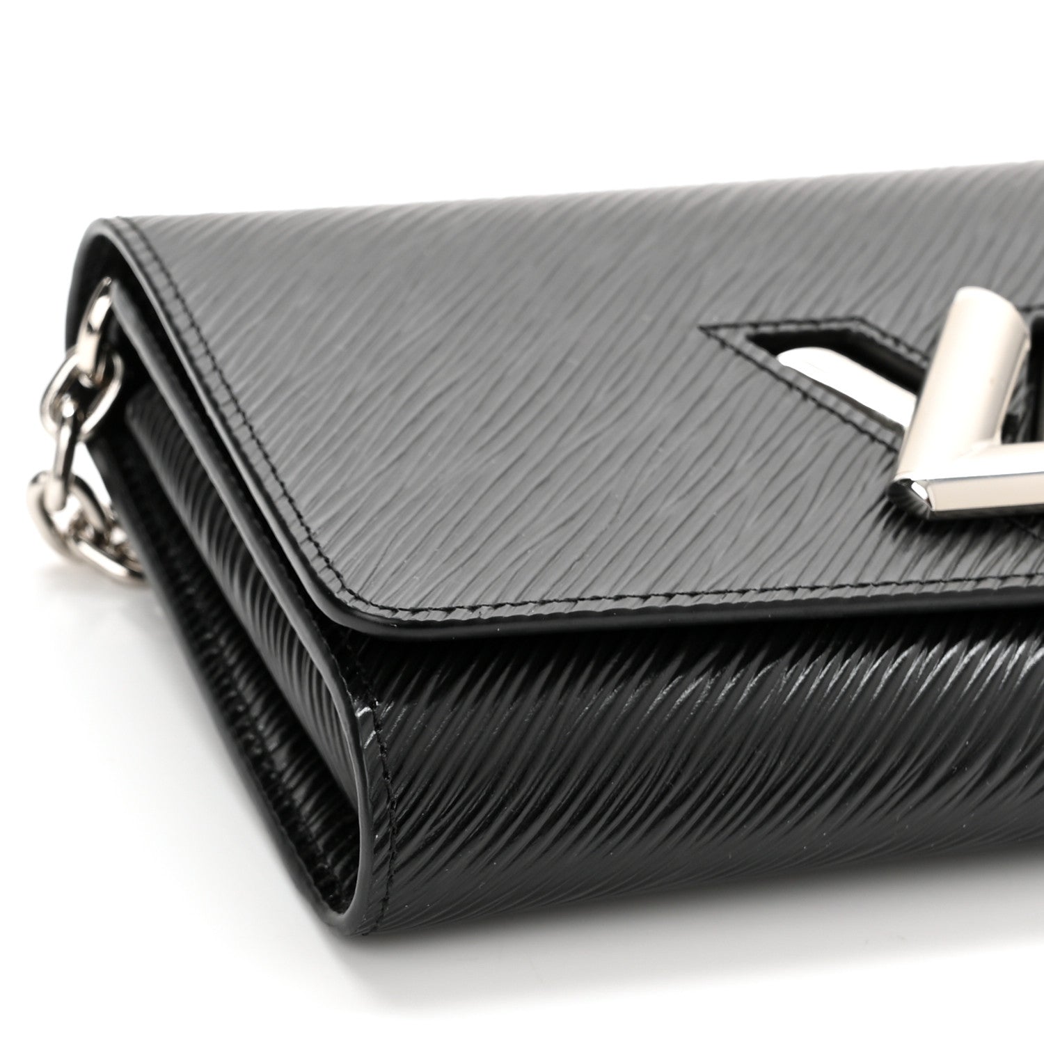 Louis Vuitton Epi Twist Chain Wallet Black 9 of 10