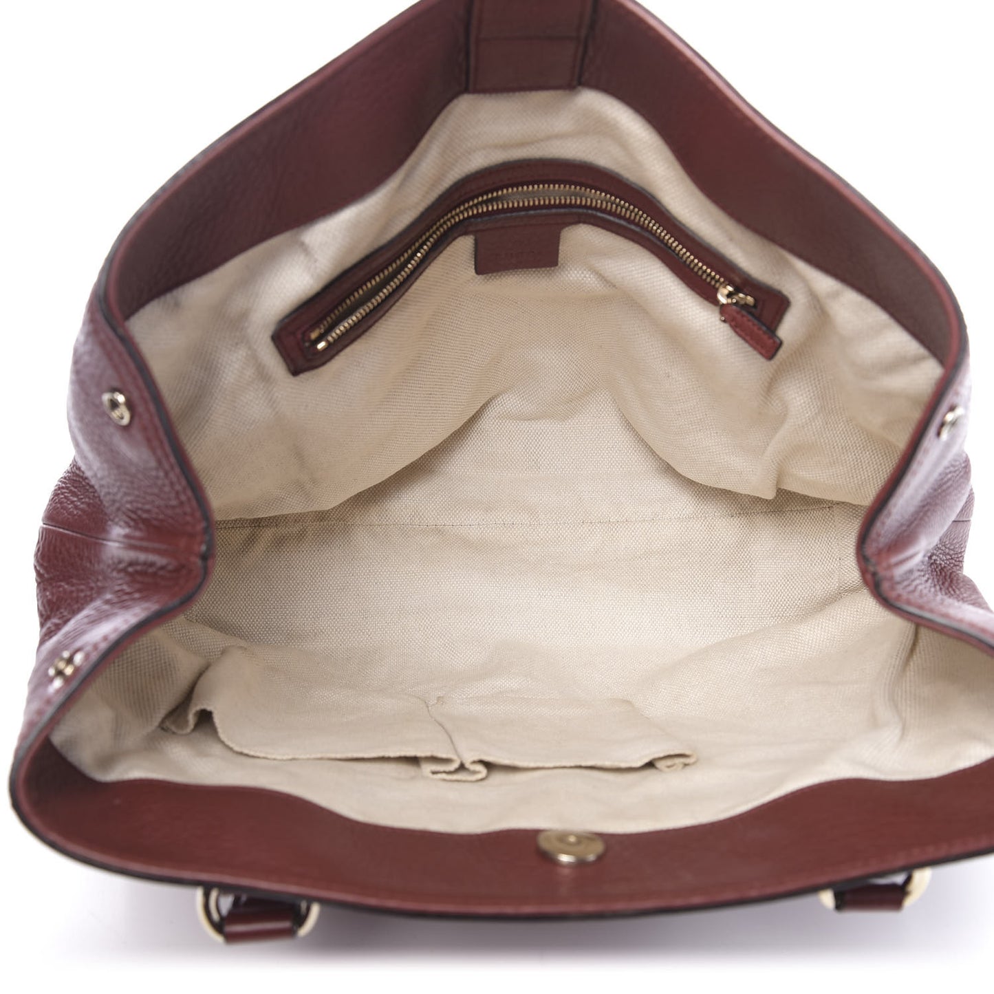 Calfskin Web Medium Dressage Tote Burgundy