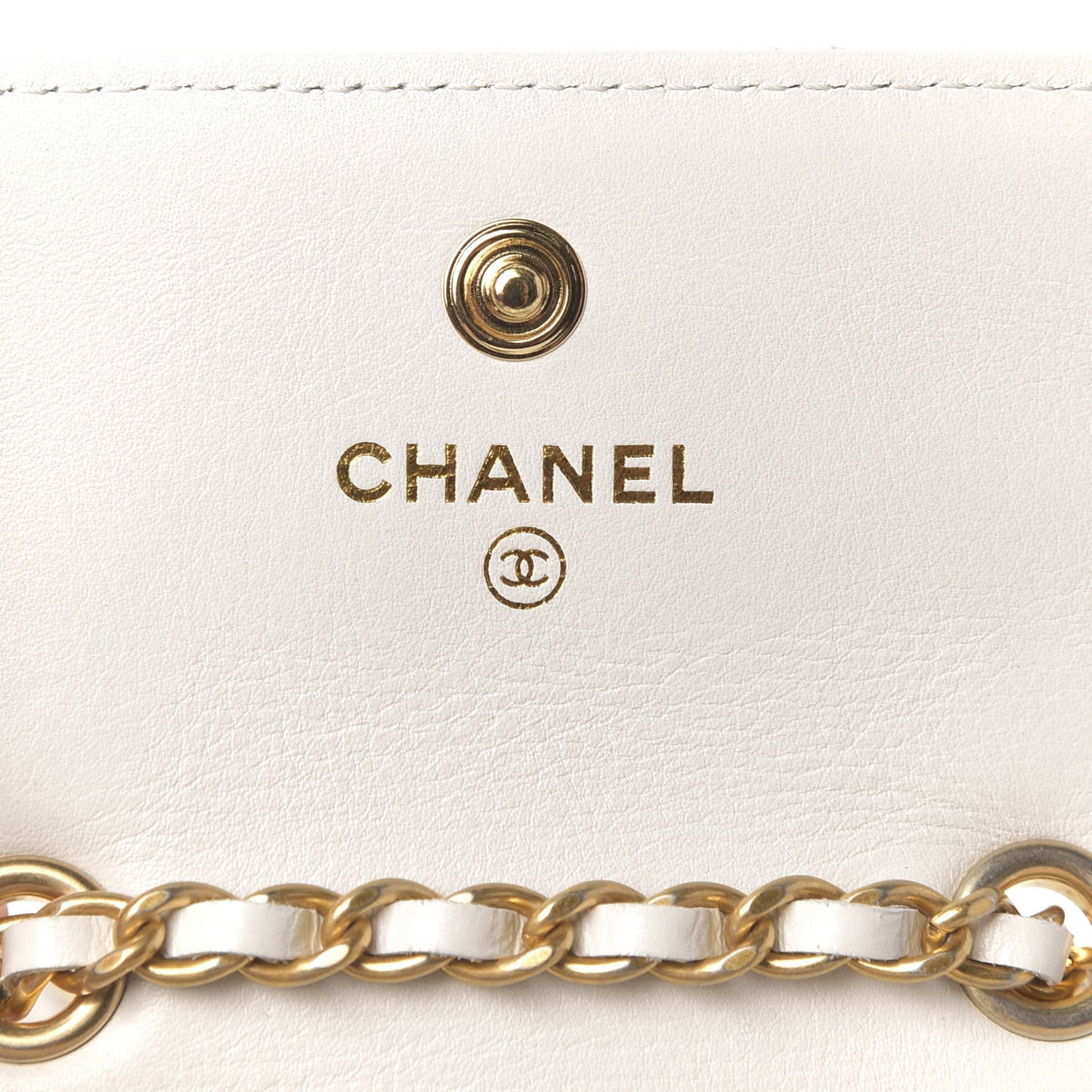 Shiny Aged Calfskin Quilted Waist Belt Bag White