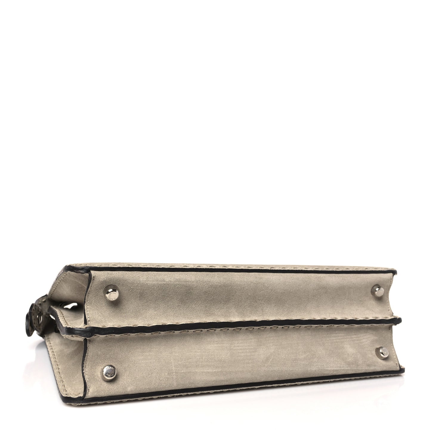 Suede Medium Peekaboo I See U Satchel Dove Grey