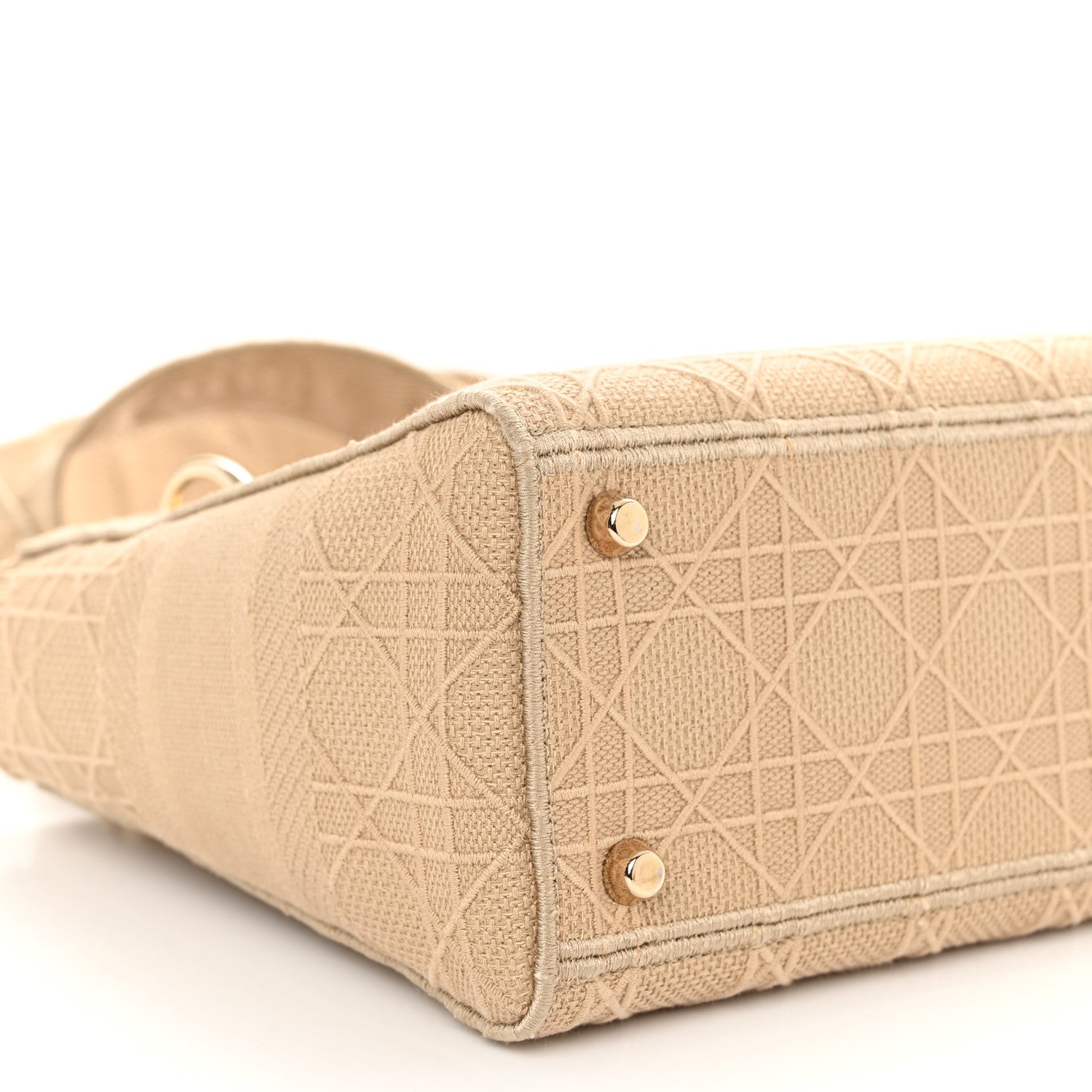 Christian Dior Canvas Embroidered Medium Lady D-Lite Beige 9 of 11