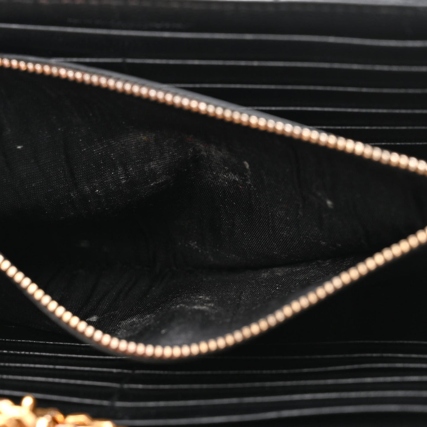 Grain De Poudre Matelasse Chevron Monogram Chain Wallet Black