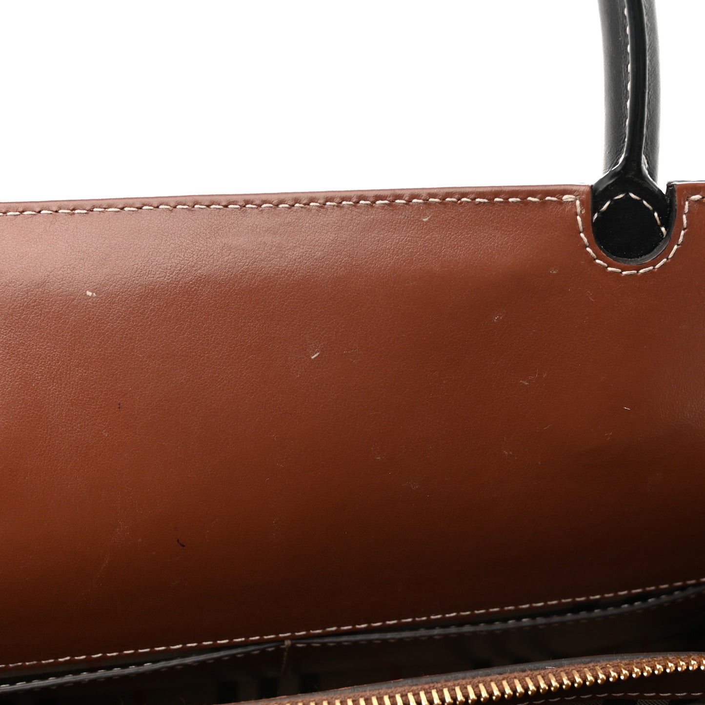 Calfskin Vintage Check Small Two Handle Title Bag Black