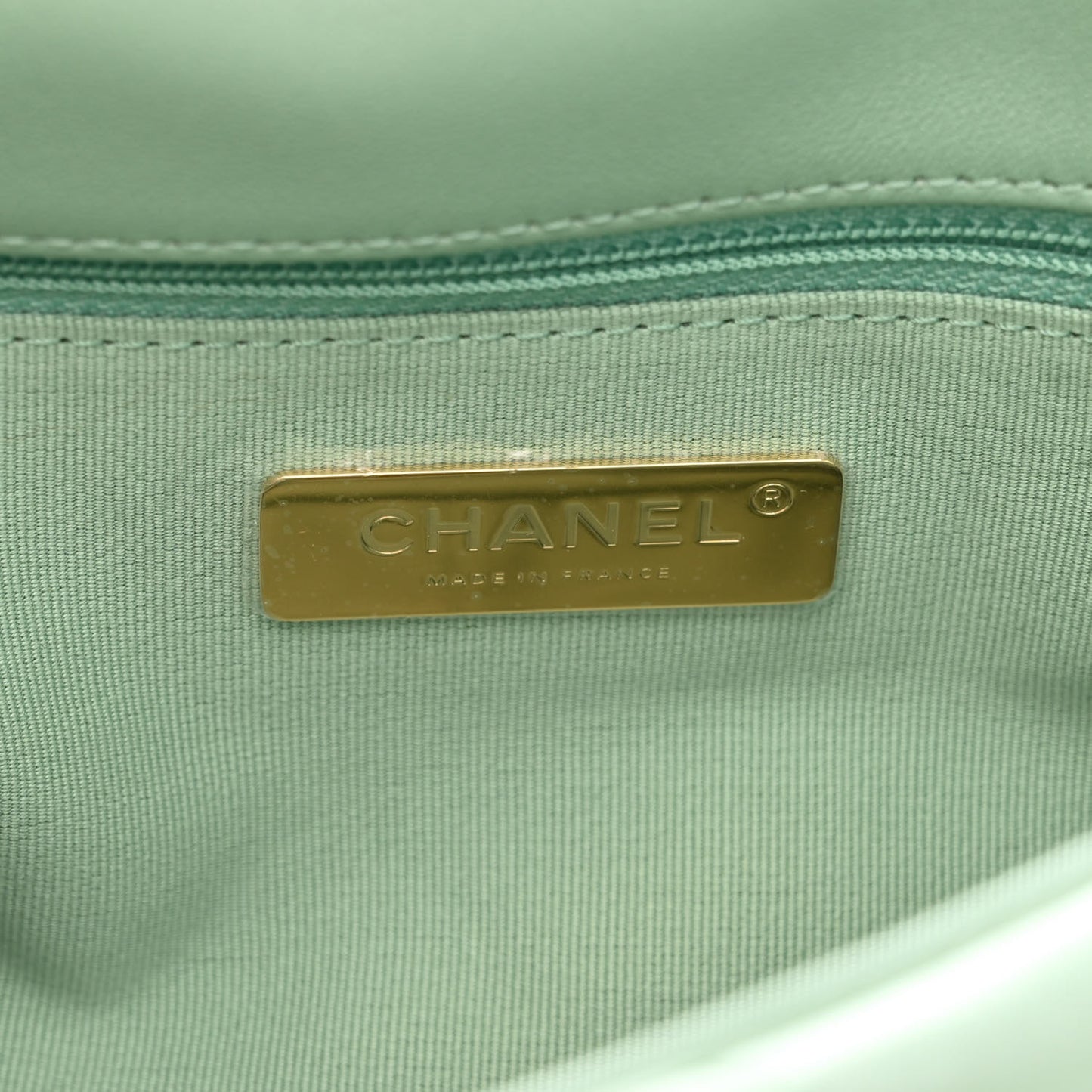 Shiny Lambskin Quilted Medium Chanel 19 Flap Light Green