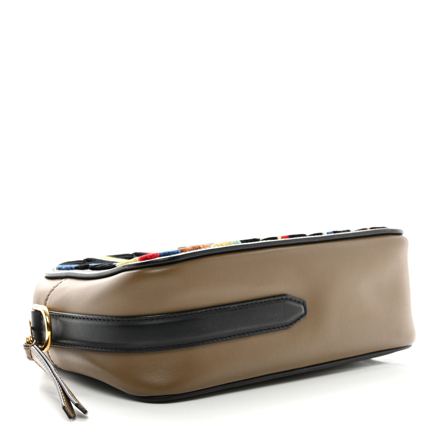 Vitello Century Velvet F is Fendi FF Multicolor Bi-Color Camera Case Fango Black Multicolor