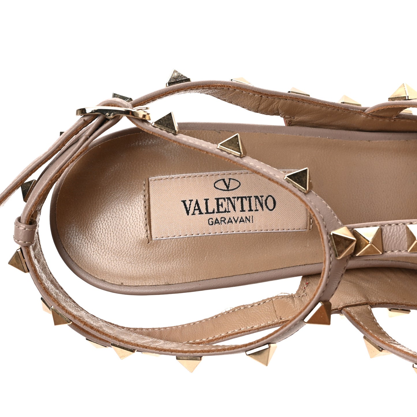 Patent Nappa Rockstud Ankle Strap 100mm Pumps 40 Rosso Valentino Poudre