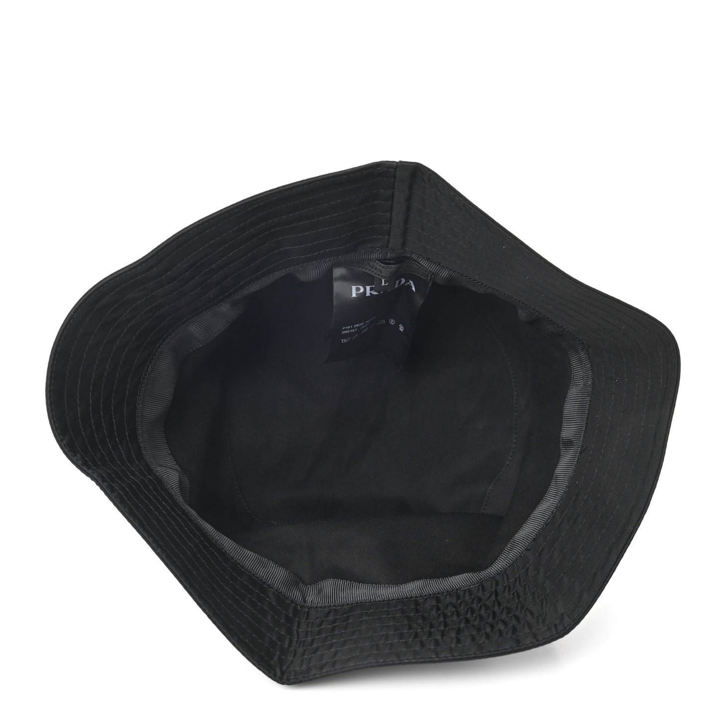 Re-Nylon Rubber Logo Mens Bucket Hat L Black