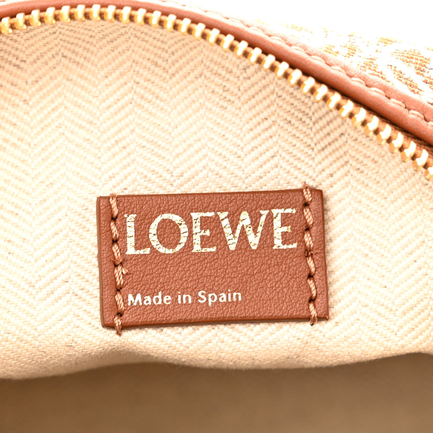 Loewe Jacquard Anagram Calfskin Small Cubi Bag Tan Pecan 5 of 9